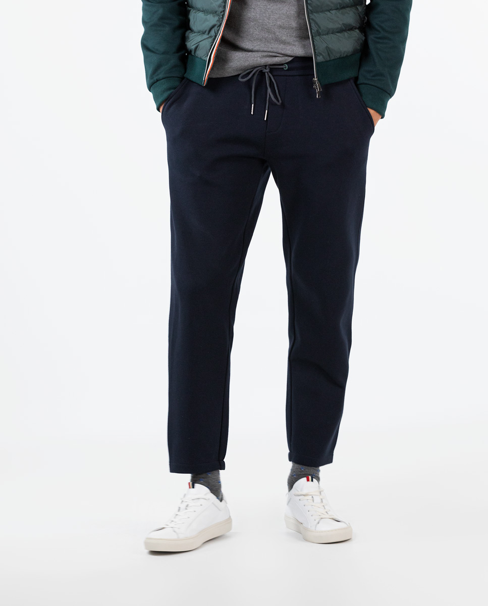 Navy Knitted Trousers