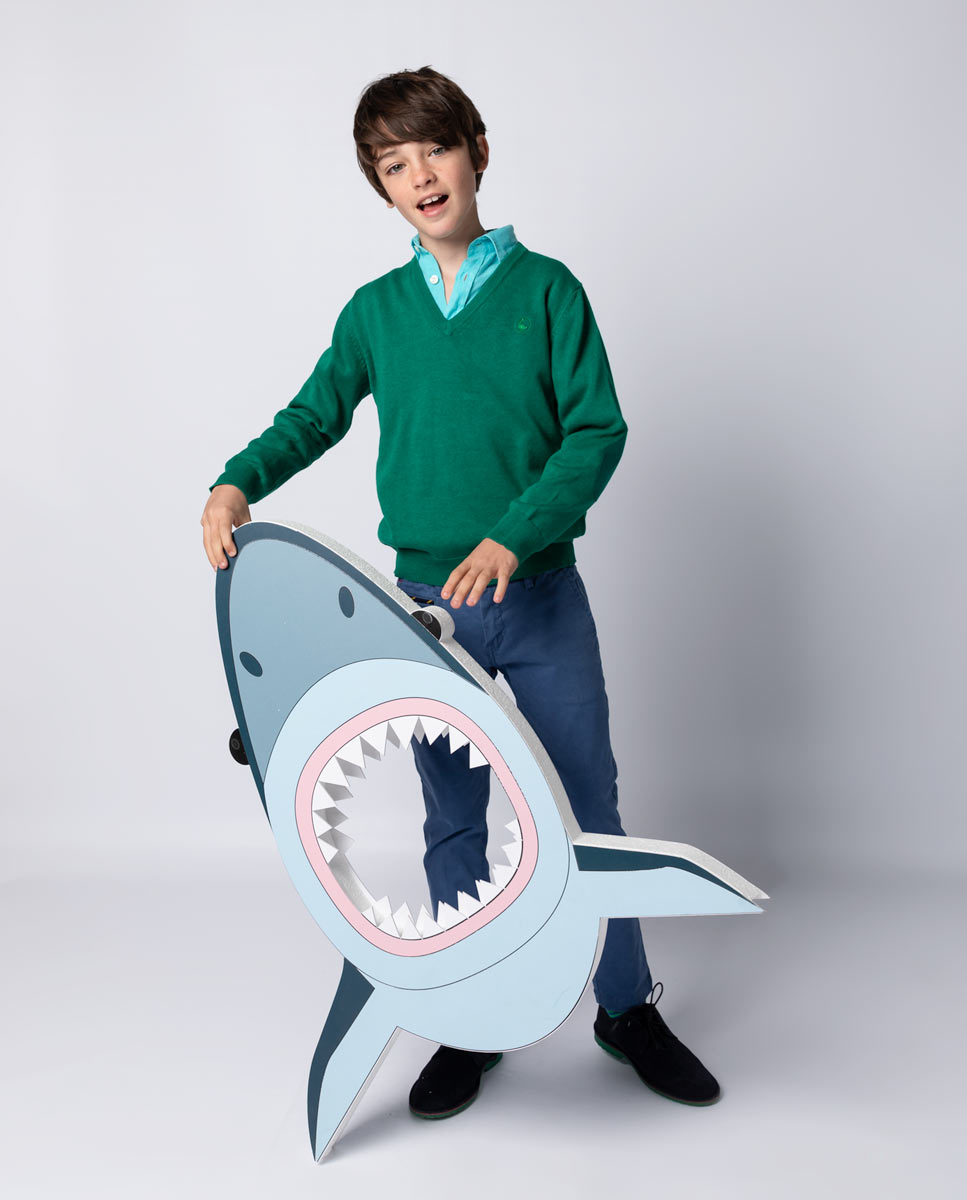 Bottle Green V-Neck Jumper Elbow Patches