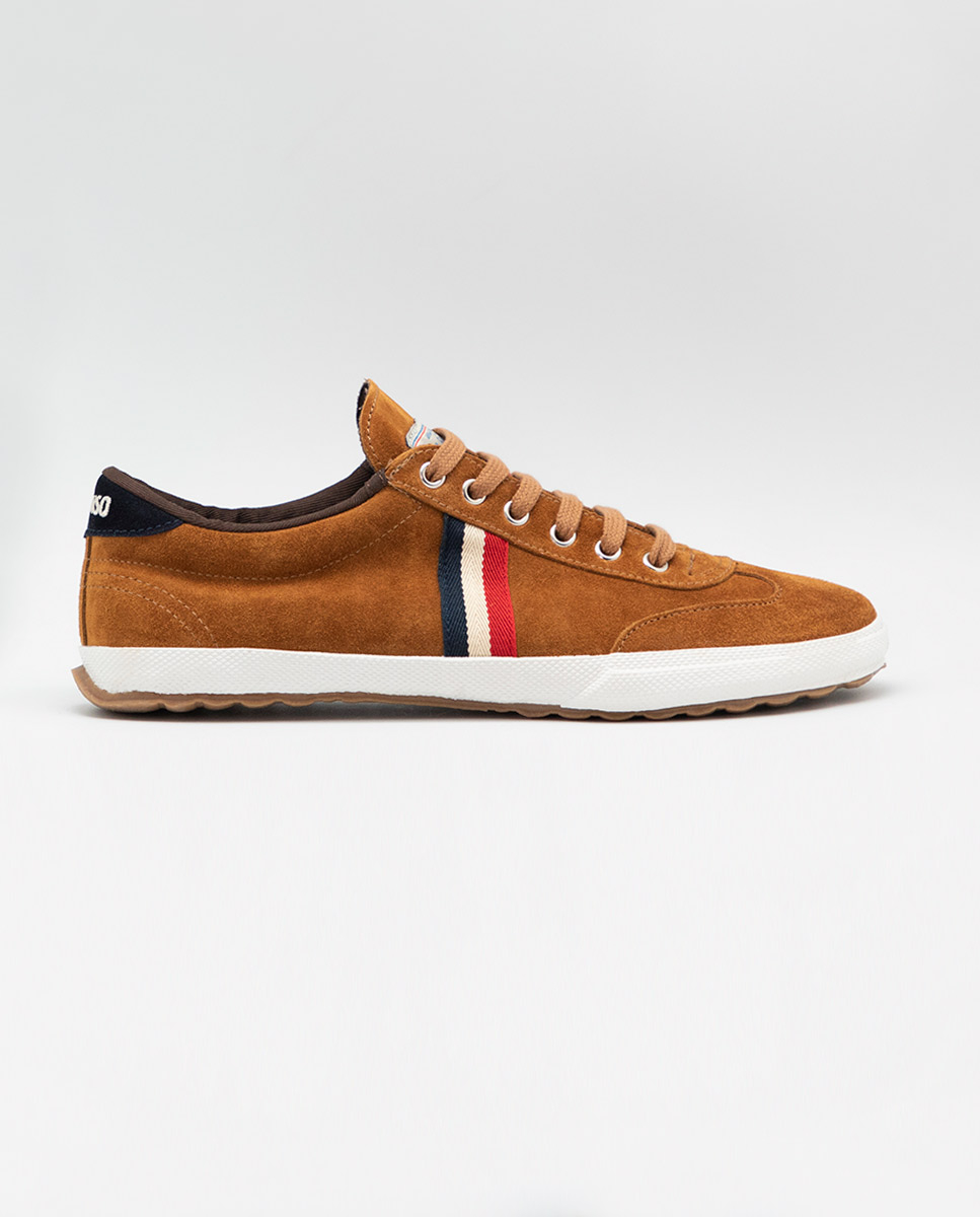 Camel Suede Gum-Sole Match Sneaker