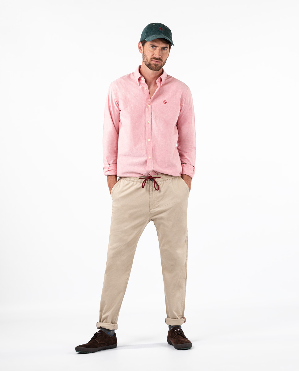 Pantalón Jogging Cintura Elástica Beige