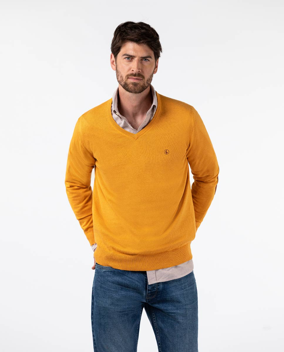 Jersey Pico Coderas Algodón Cashmere Amarillo