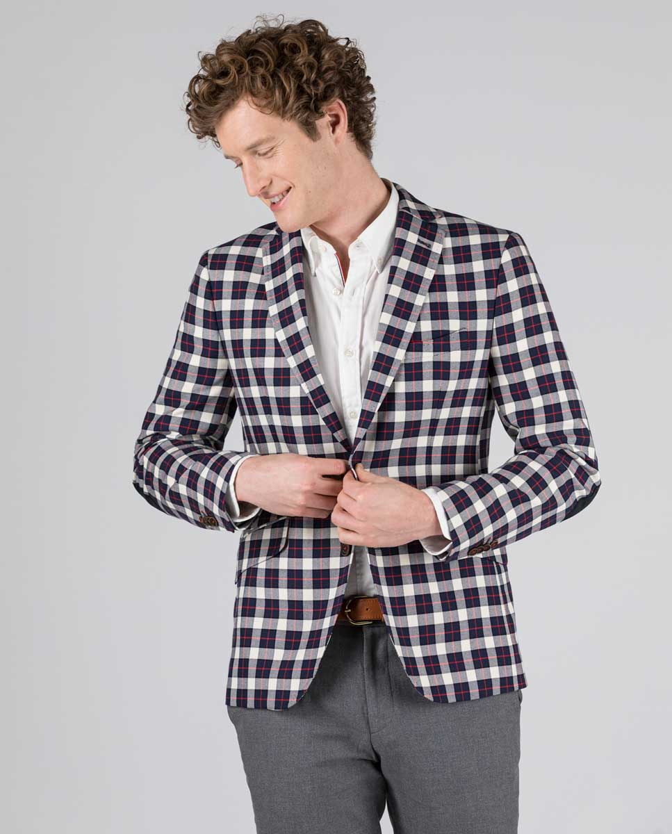 Blazer Big Vichy Navy   Red