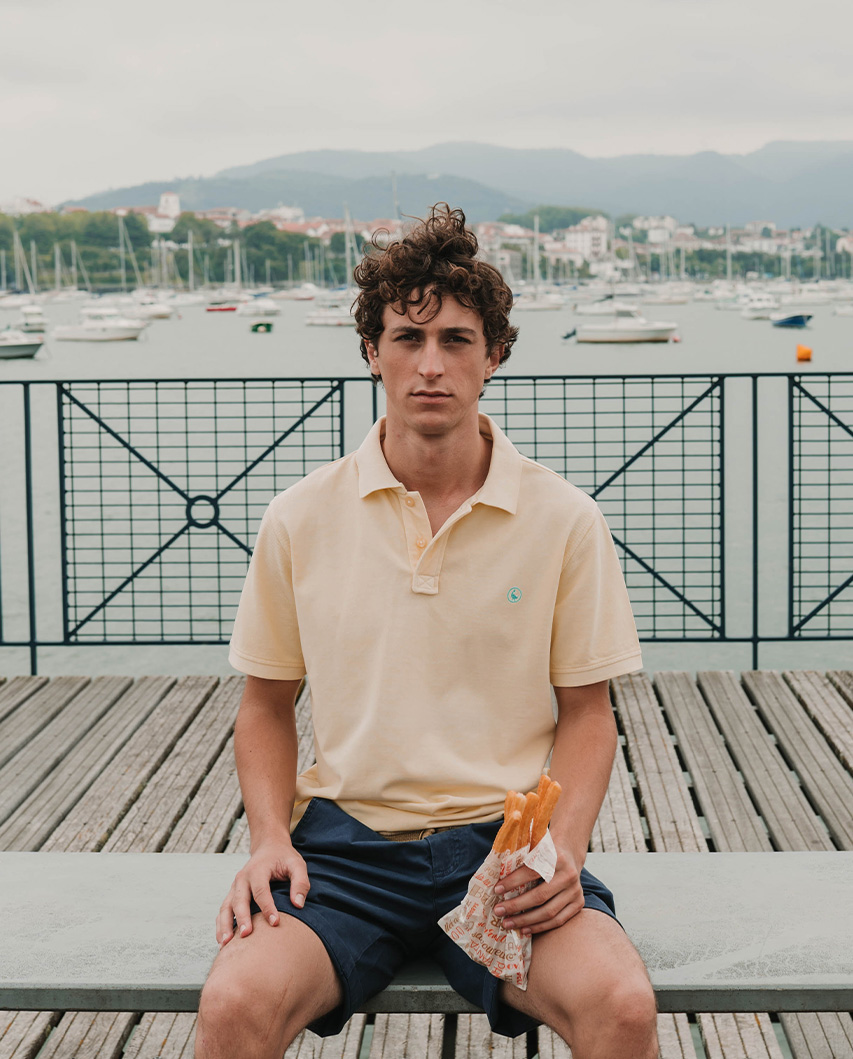 Polo Piqué Pigment Garment Dyed Amarillo