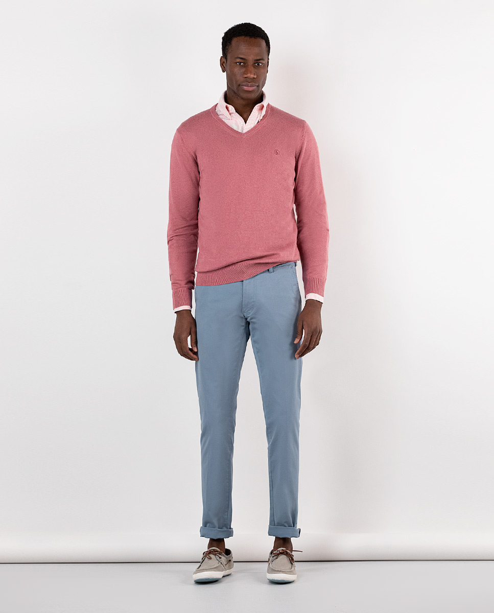 Pantalón Chino Básico Azul Acero