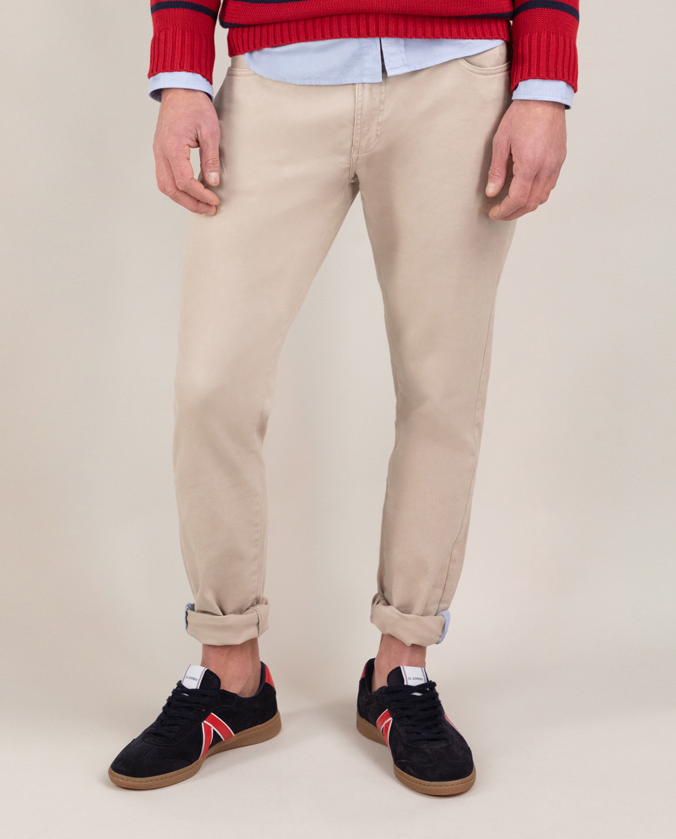 Beige 5-Pocket Trousers