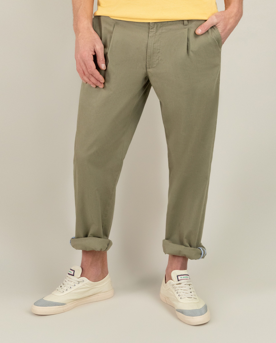 Pantalón Chino Pinzas Verde