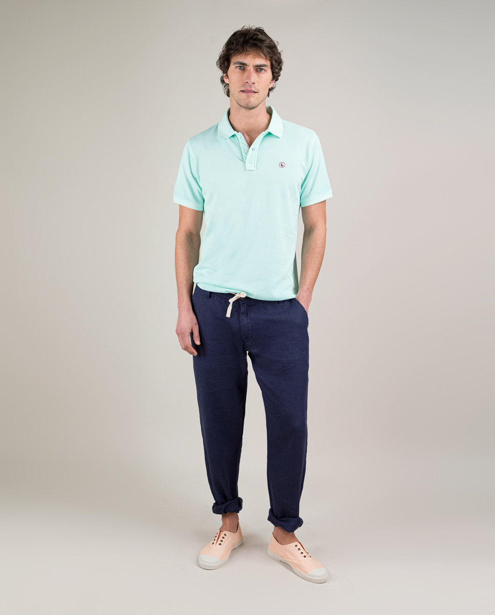 Pantalón Lino Garment Dyed Marino