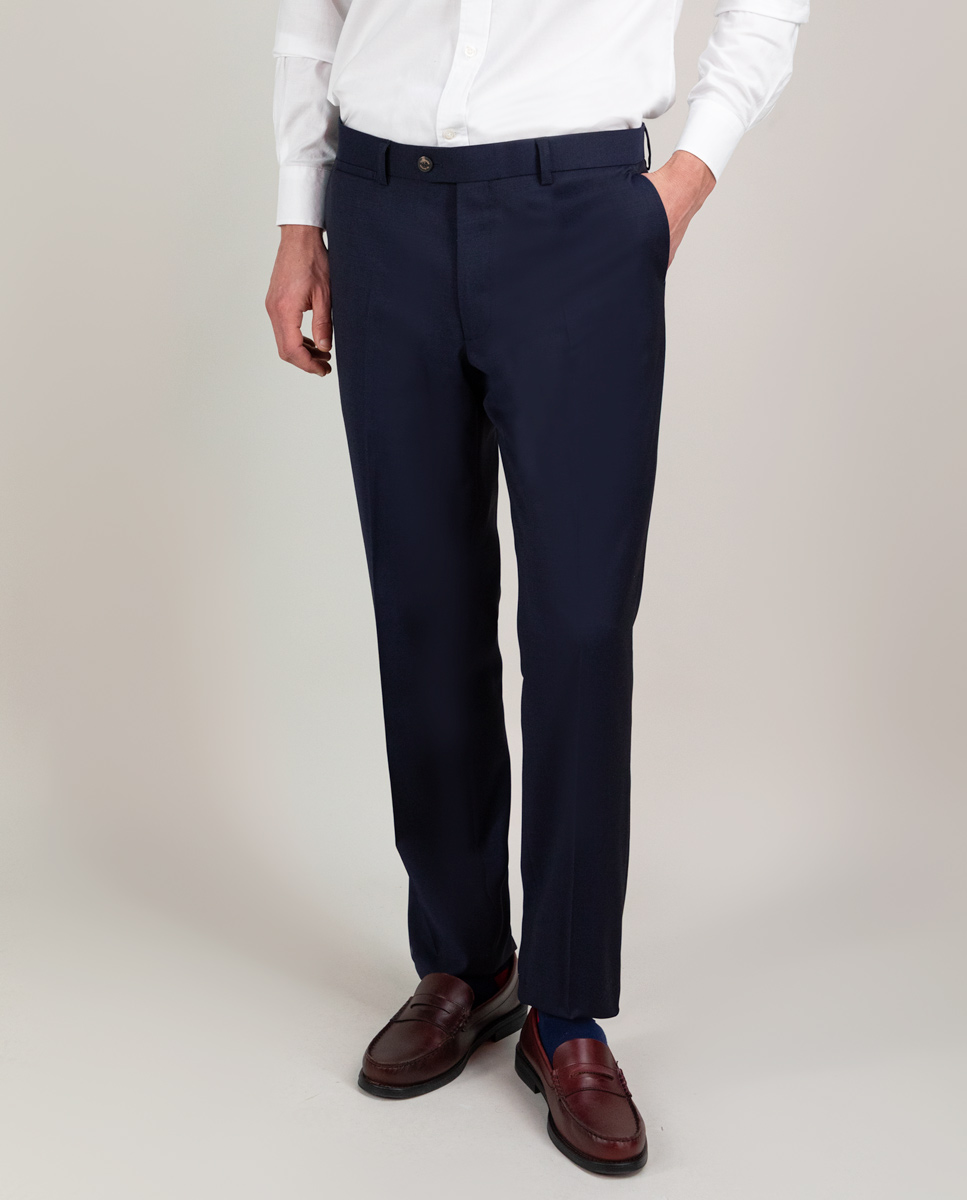 Navy Solid-Coloured Washable Trouser Separate
