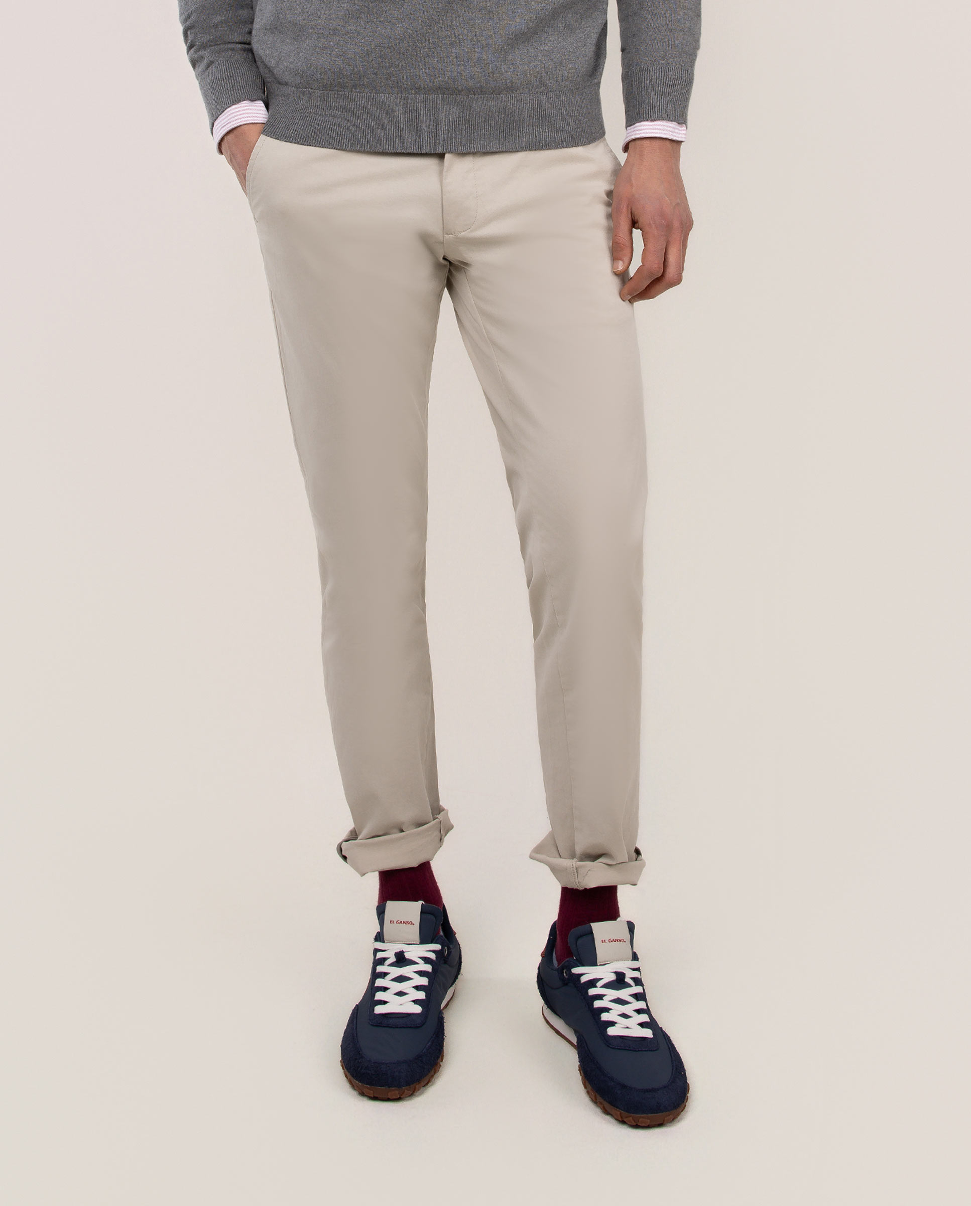 Pantalón Chino Básico Beige
