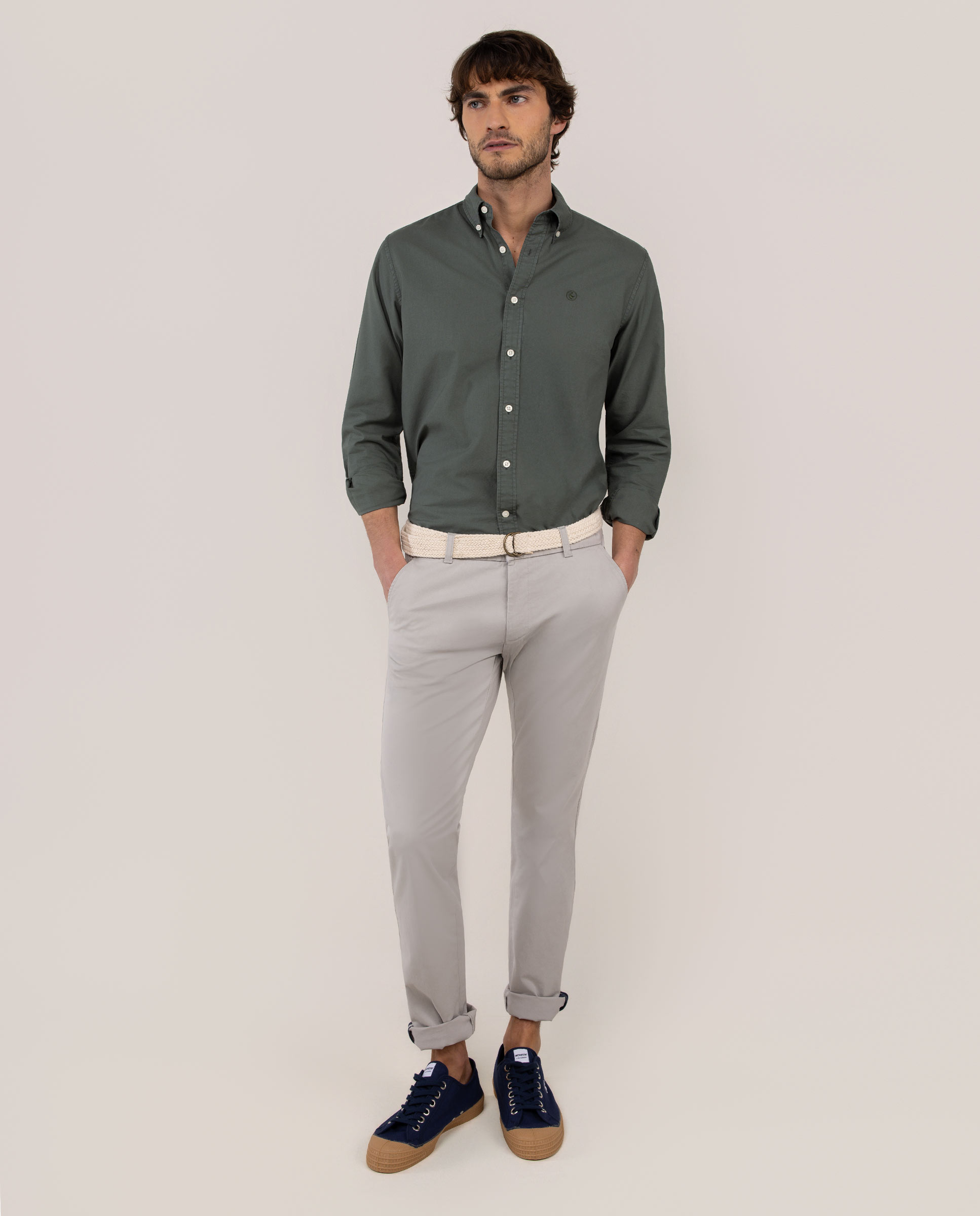 Basic Grey Chino Trousers