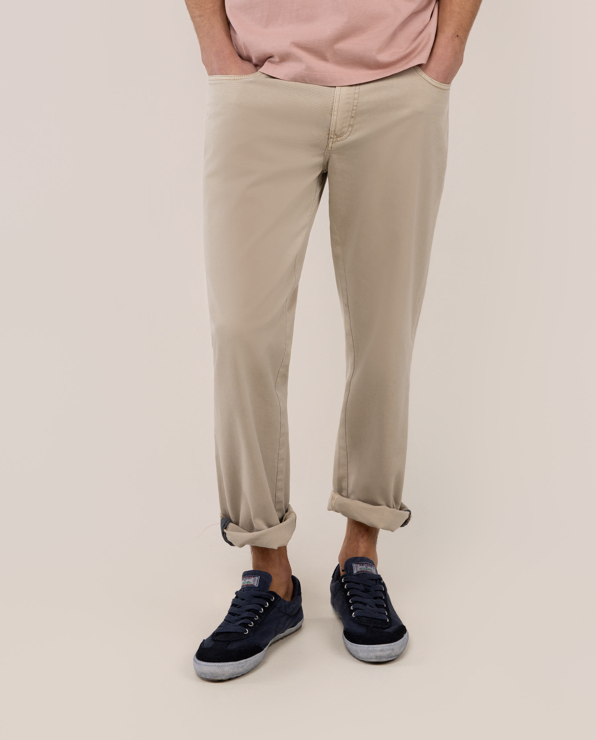 Beige 5-Pocket Trousers