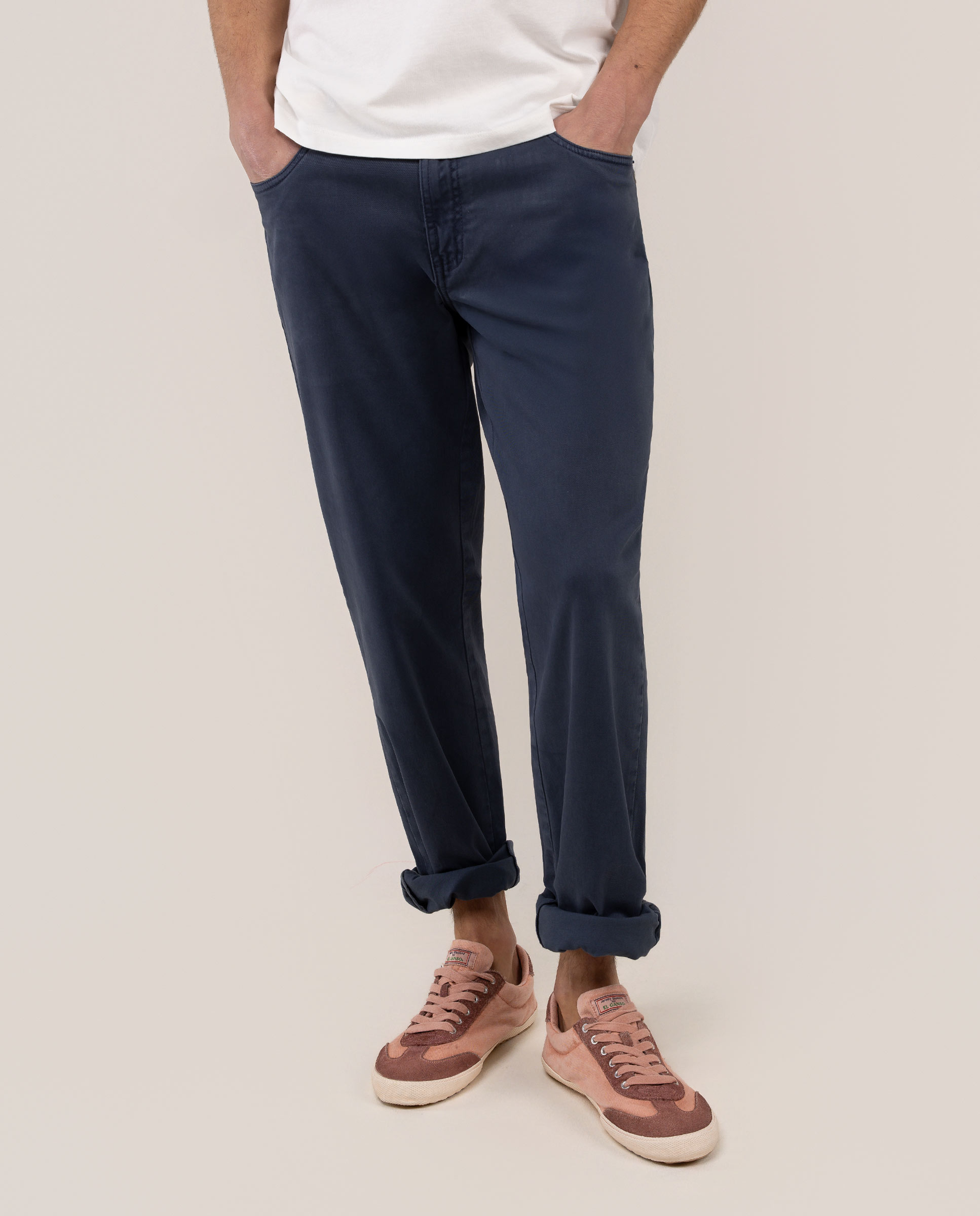 Navy 5 Pocket Trousers