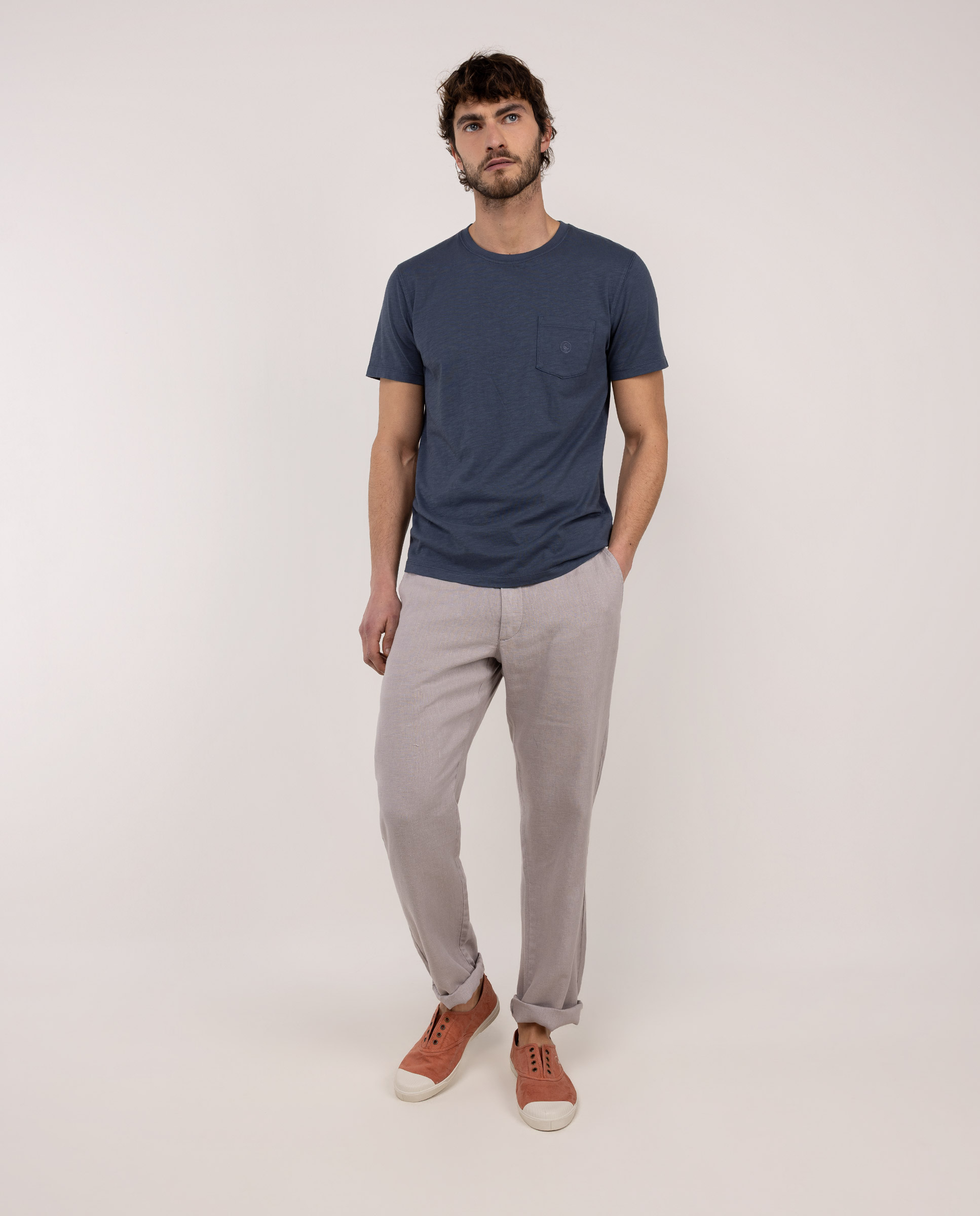 Pantalón Lino Gris
