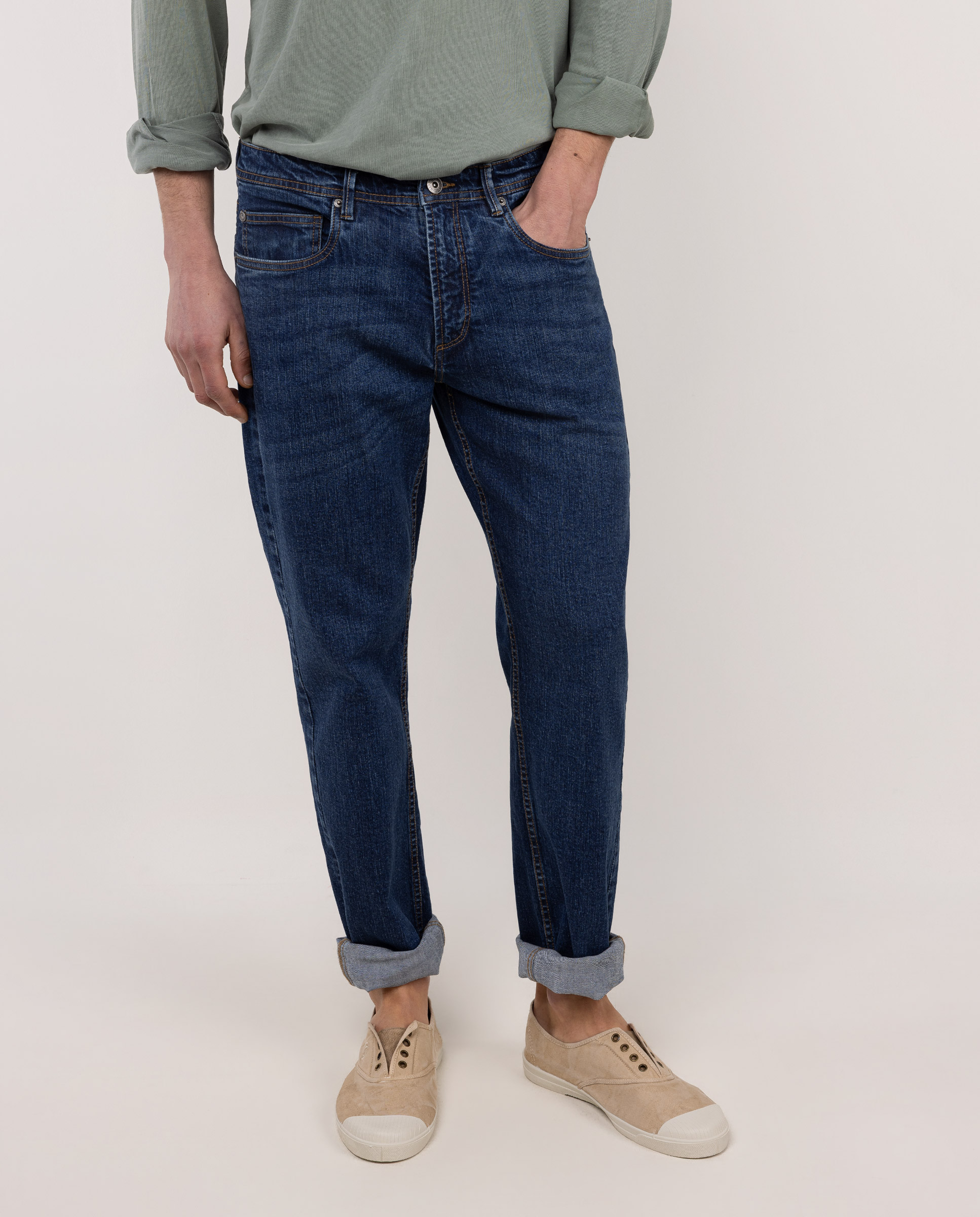 Dark Blue Denim Trousers
