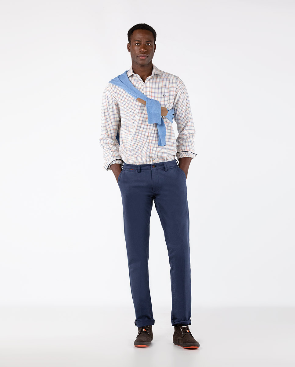 Pantalón Chino Básico Azul Medio