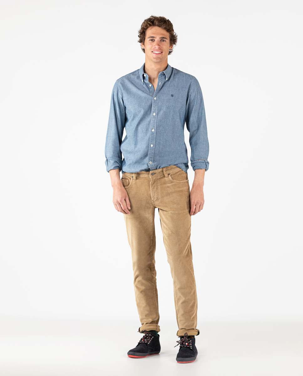 Pantalón 5 Bolsillos Básico Pana Beige