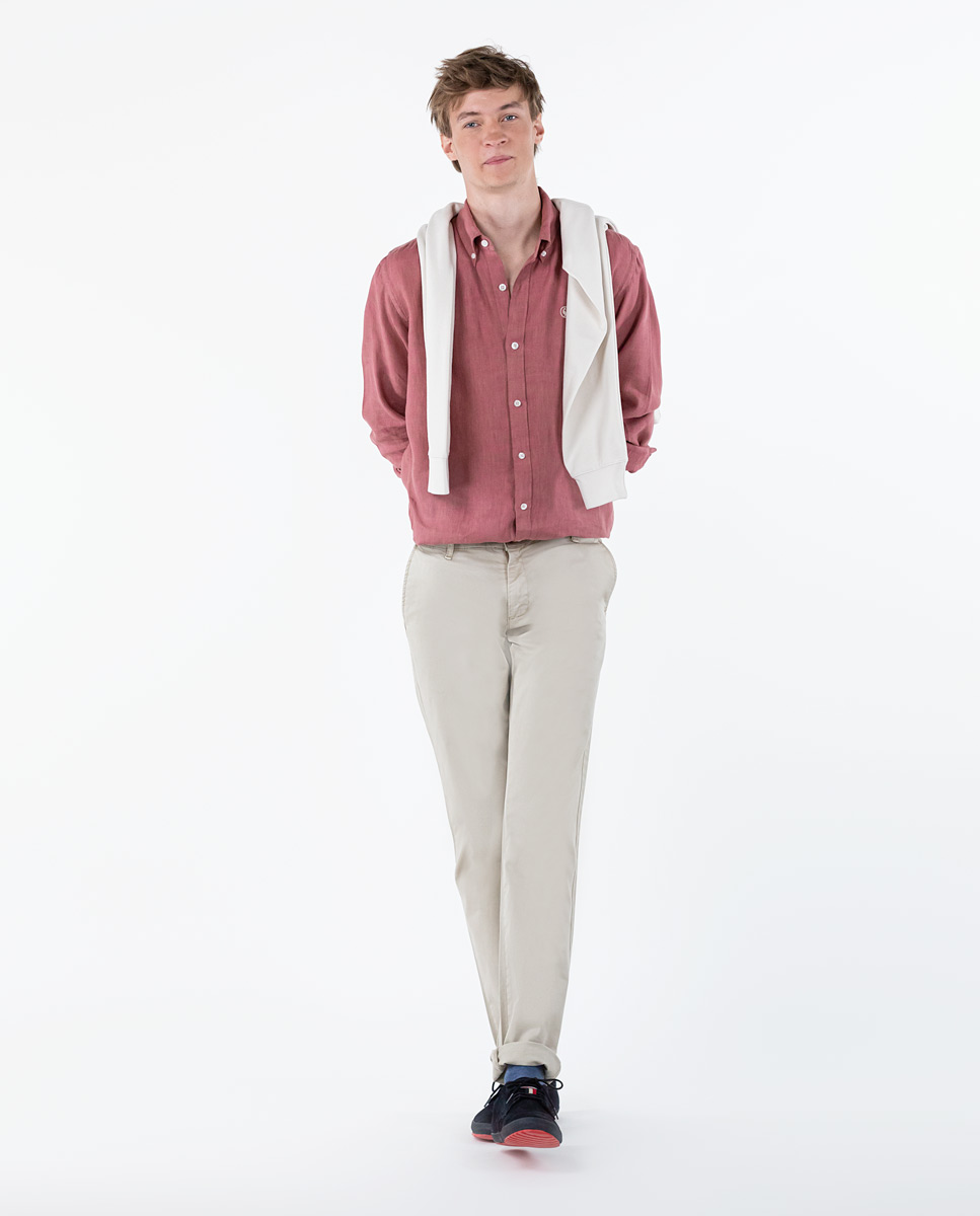 Garment Dyed Beige Chinos