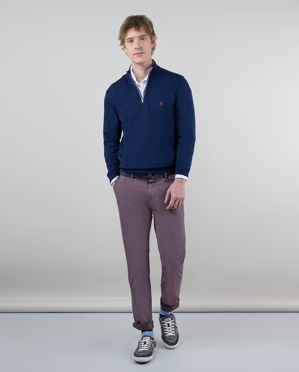 Basic Aubergine Chinos