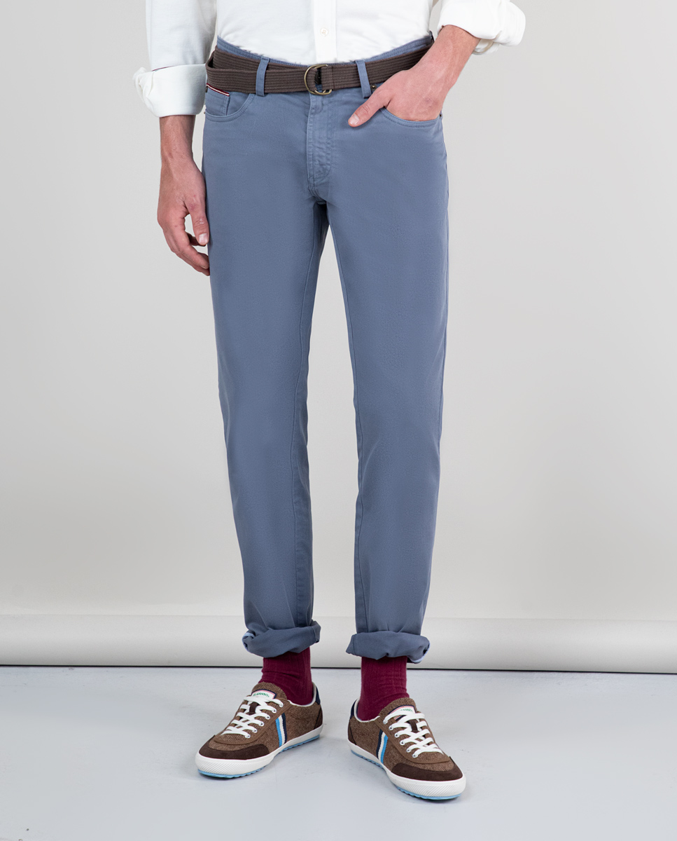Medium Blue 5-Pocket Trousers