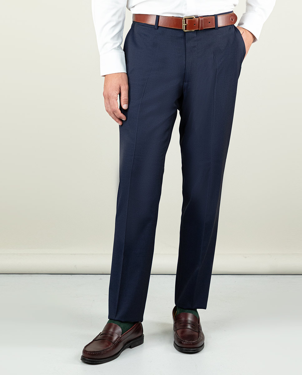 Solid-Coloured Navy Washable Trouser Suit Separate