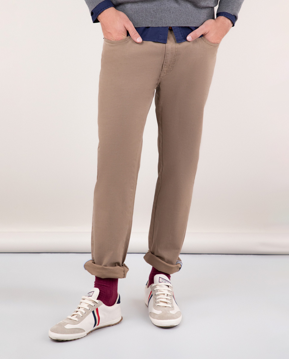 Beige 5 Pocket Pants