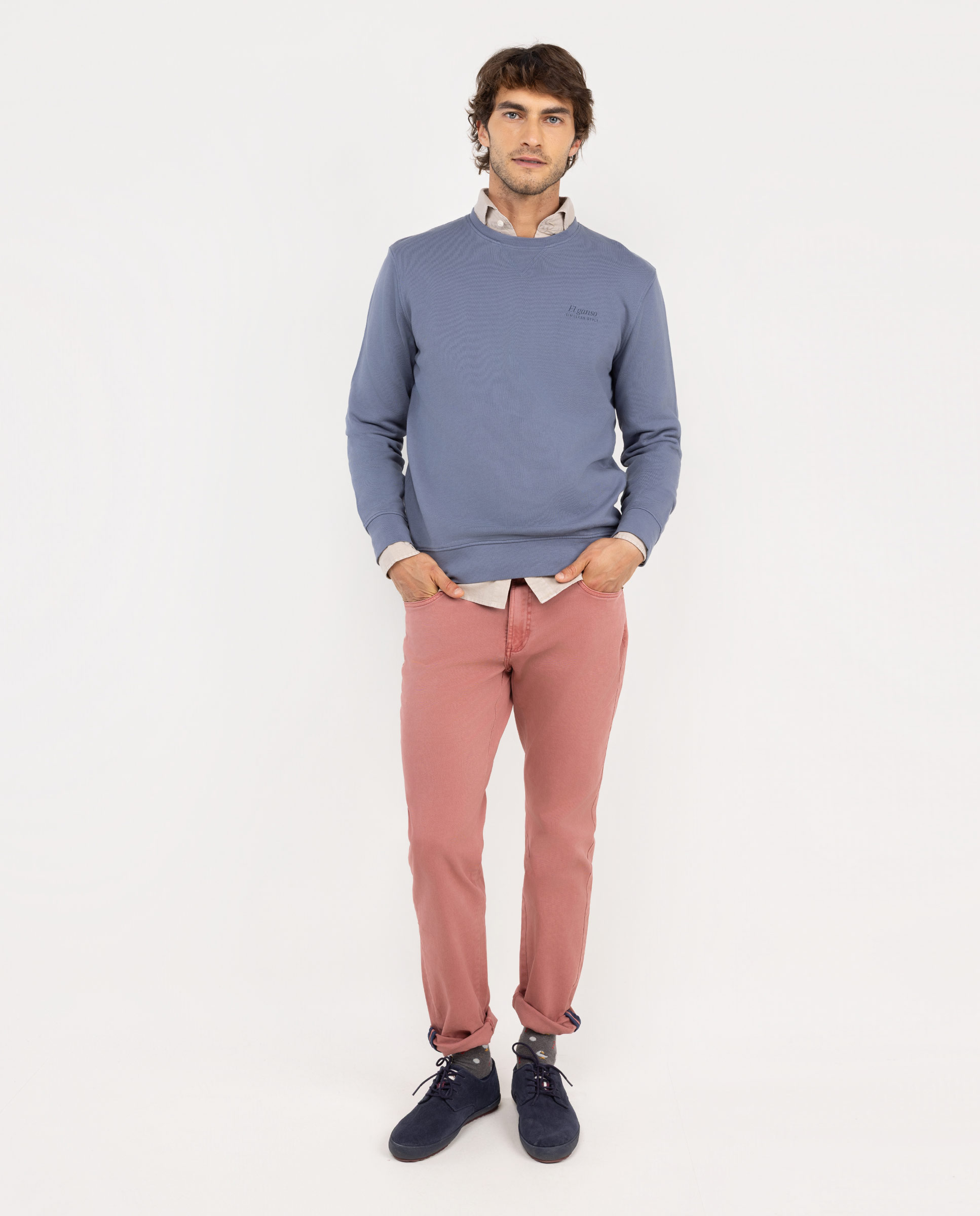 Red Slim Fit 5-Pocket Trousers