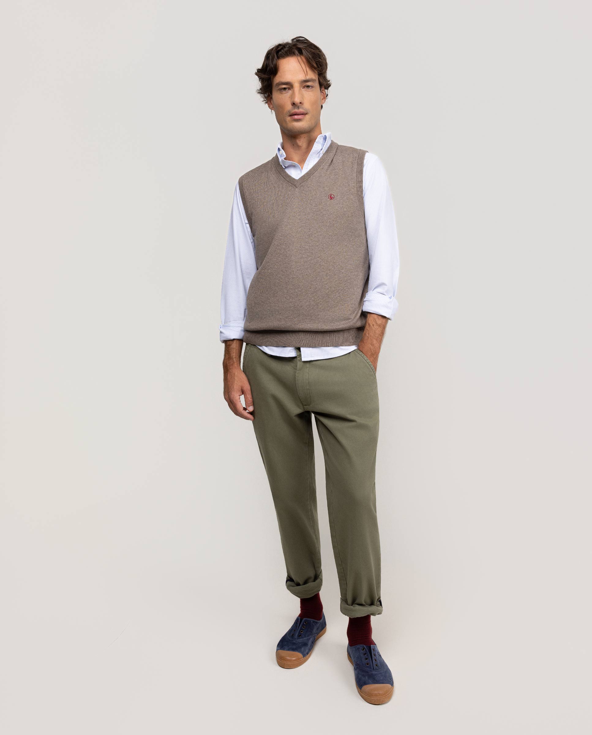 Green Regular Fit Winter Chinos