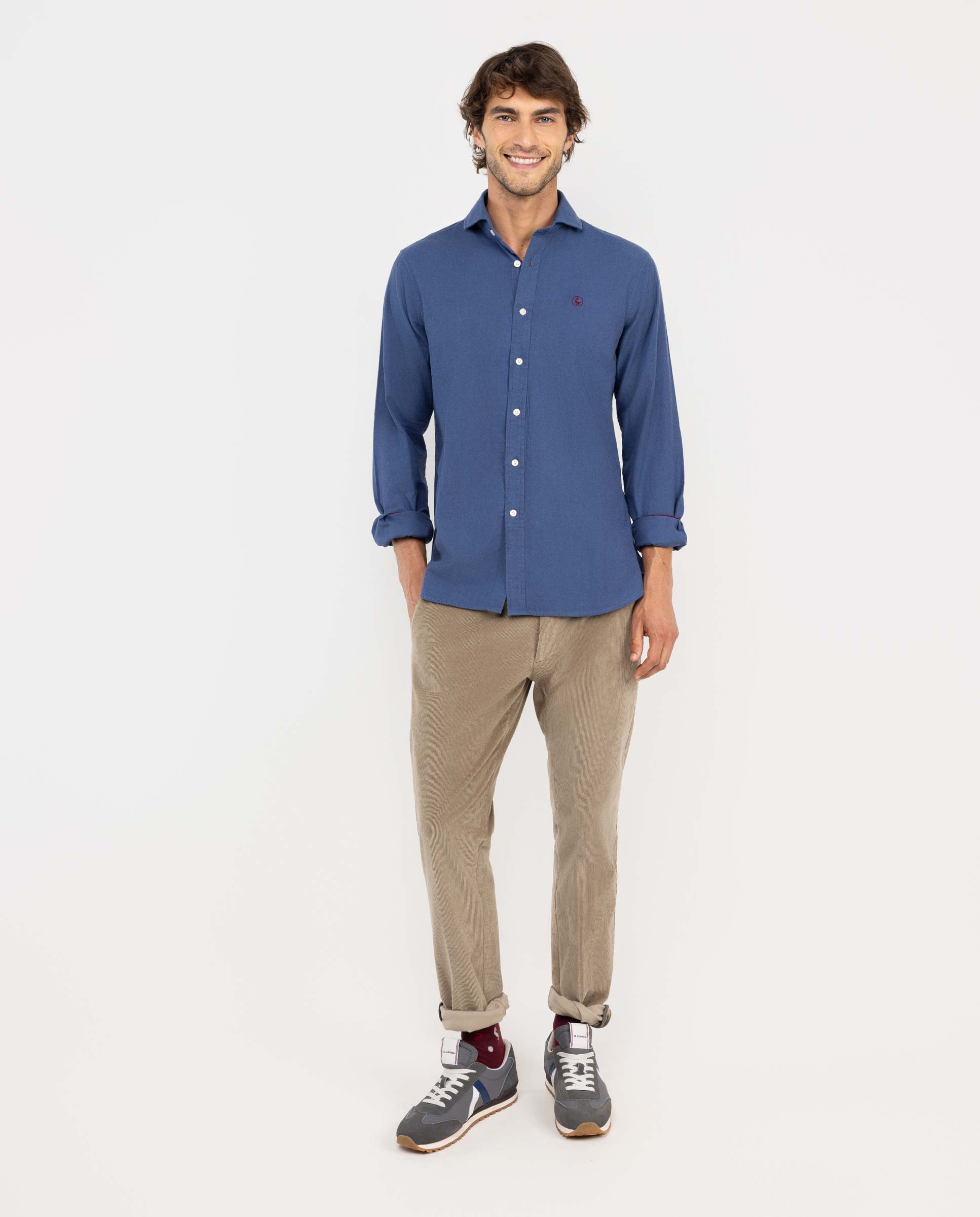 Taupe Slim Fit Corduroy Winter Chinos