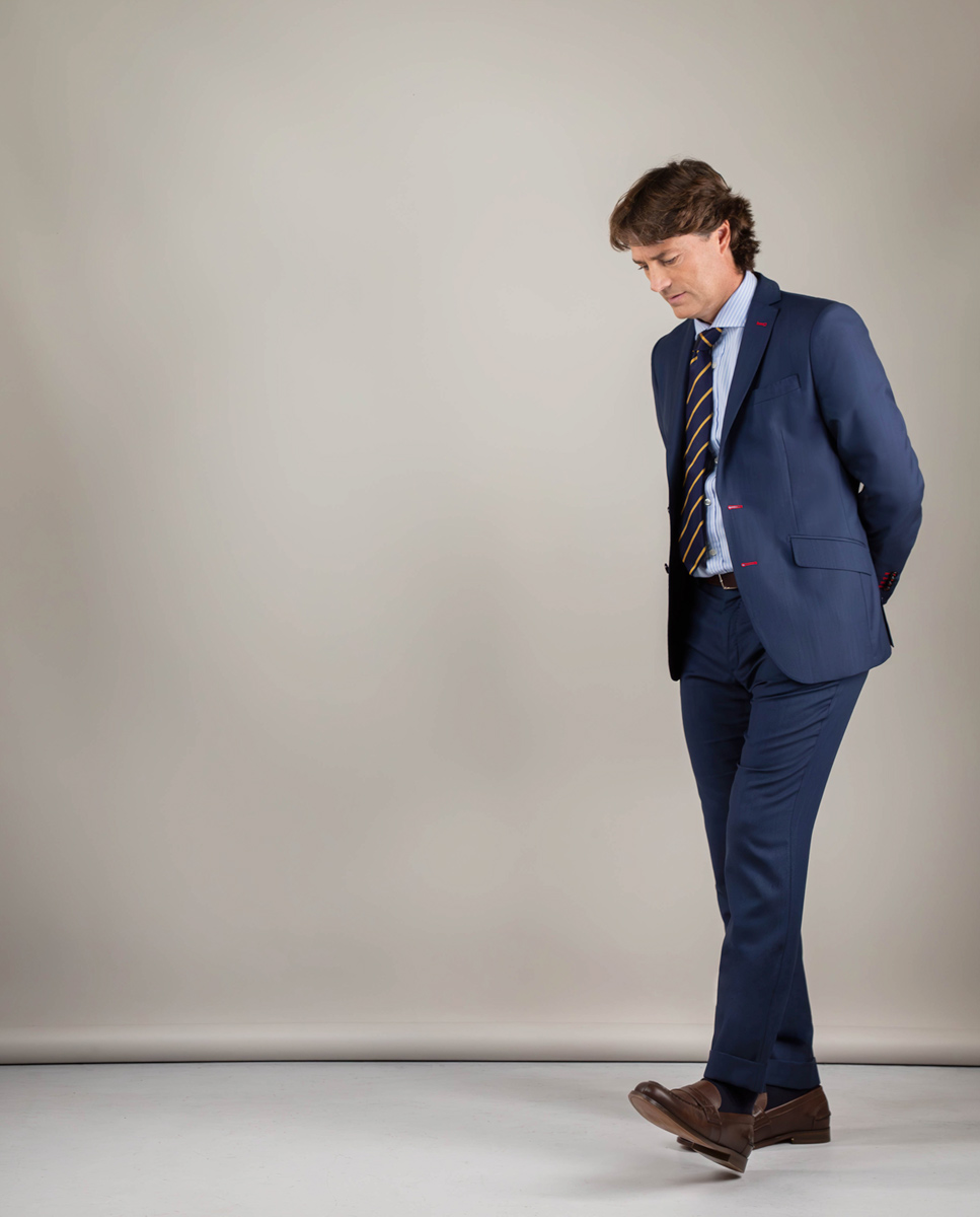 Americana Traje Ojo de Perdiz Marino Coordinado