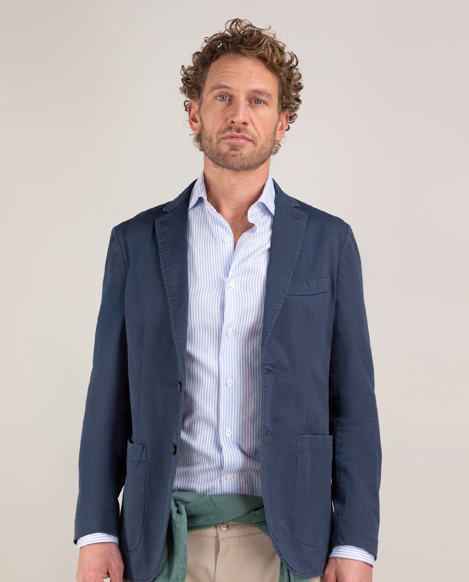 Garment Dyed Navy Twill Jacket