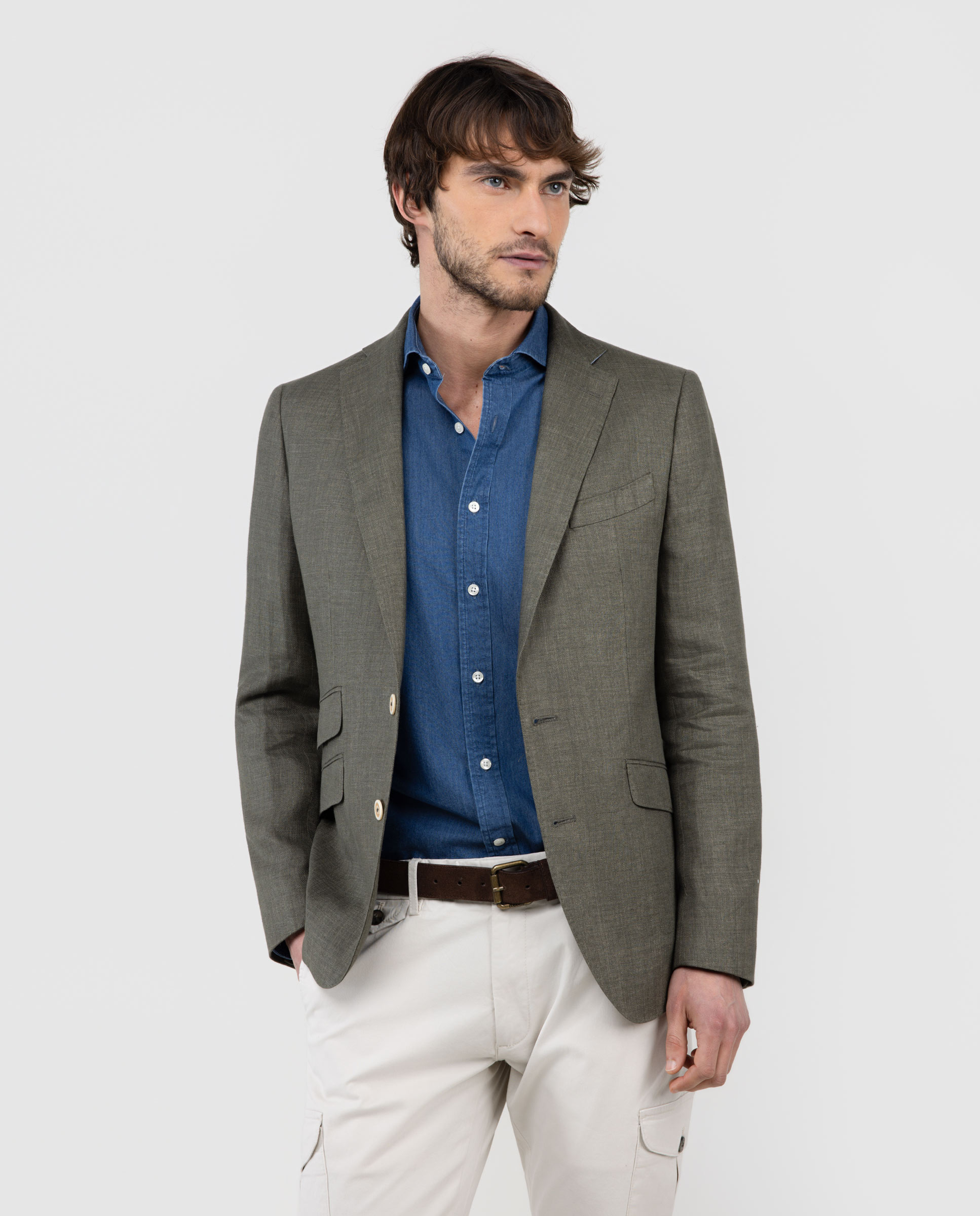 Green Linen Blazer
