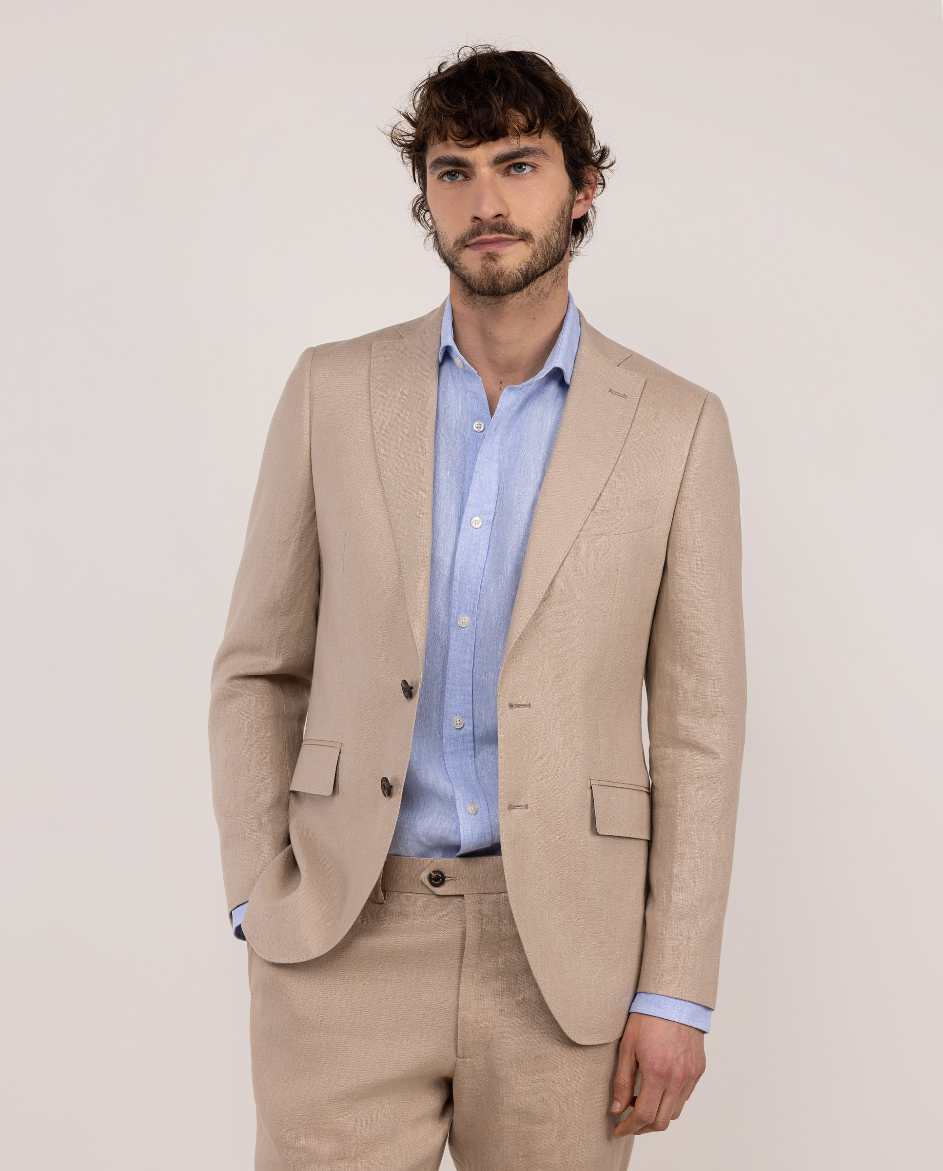 Americana Formal Lino Beige