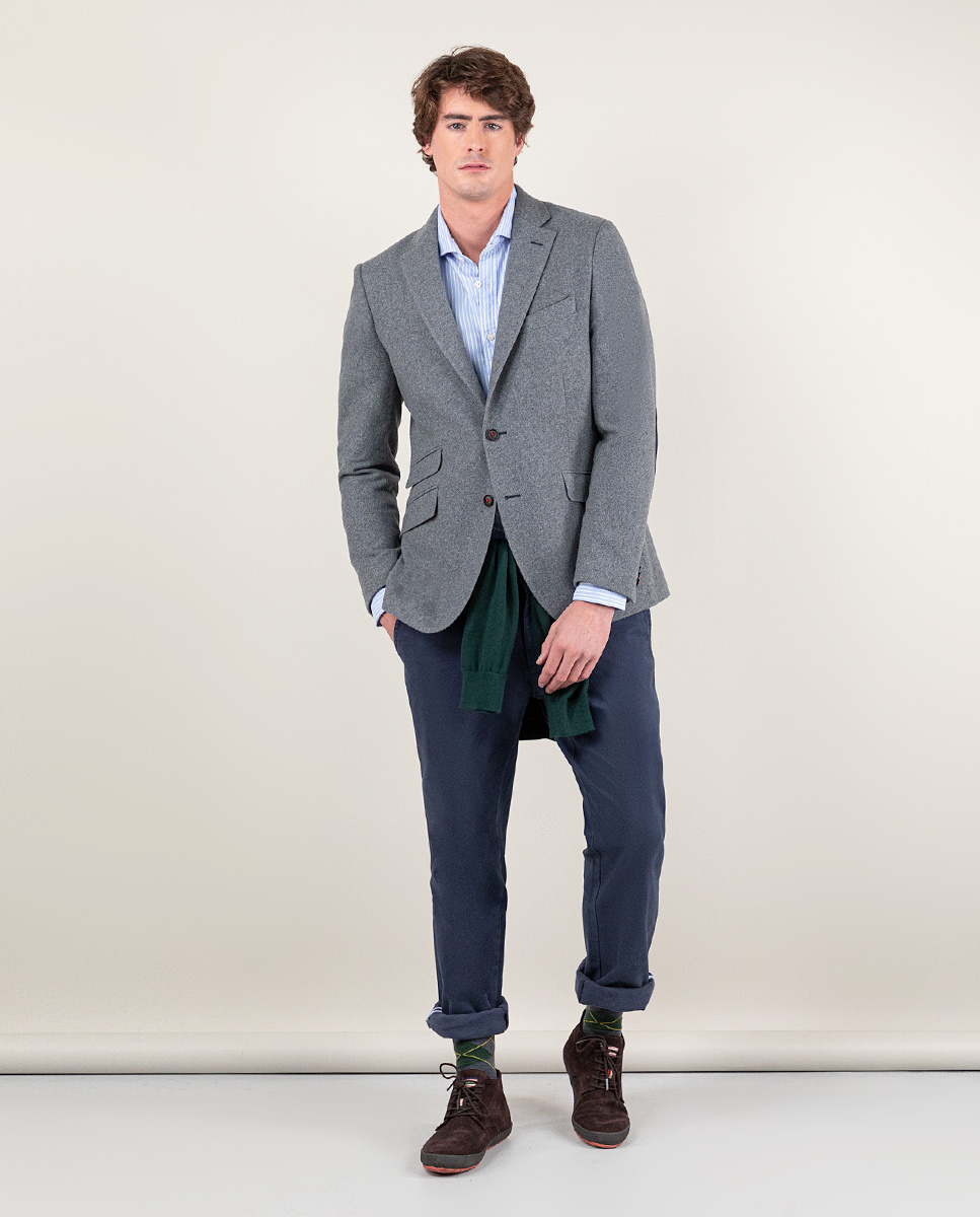 Americana Lana Gris Melange