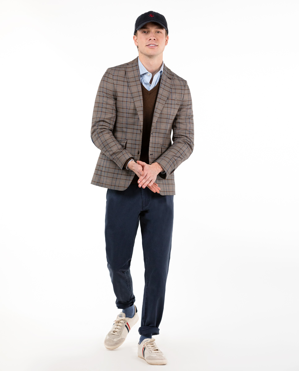 Brown Prince of Wales Check Subalpino Blazer