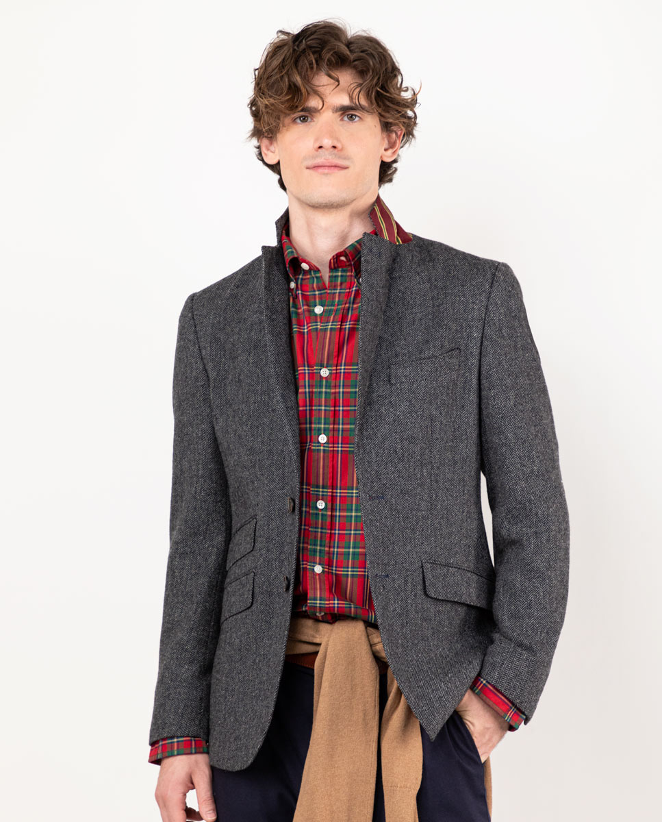 Americana Lana Espiga Gris