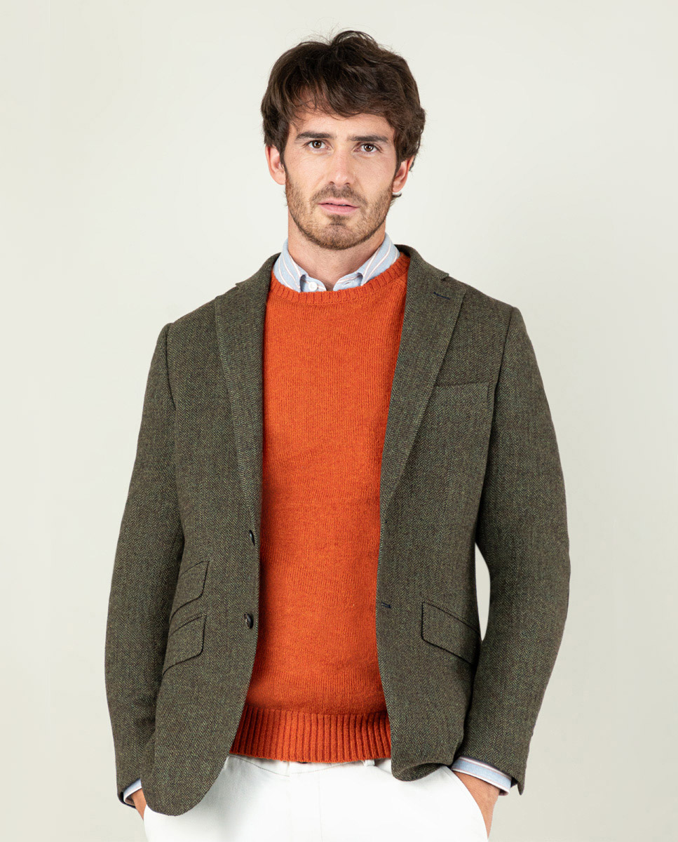 Americana Espiga Lana Verde