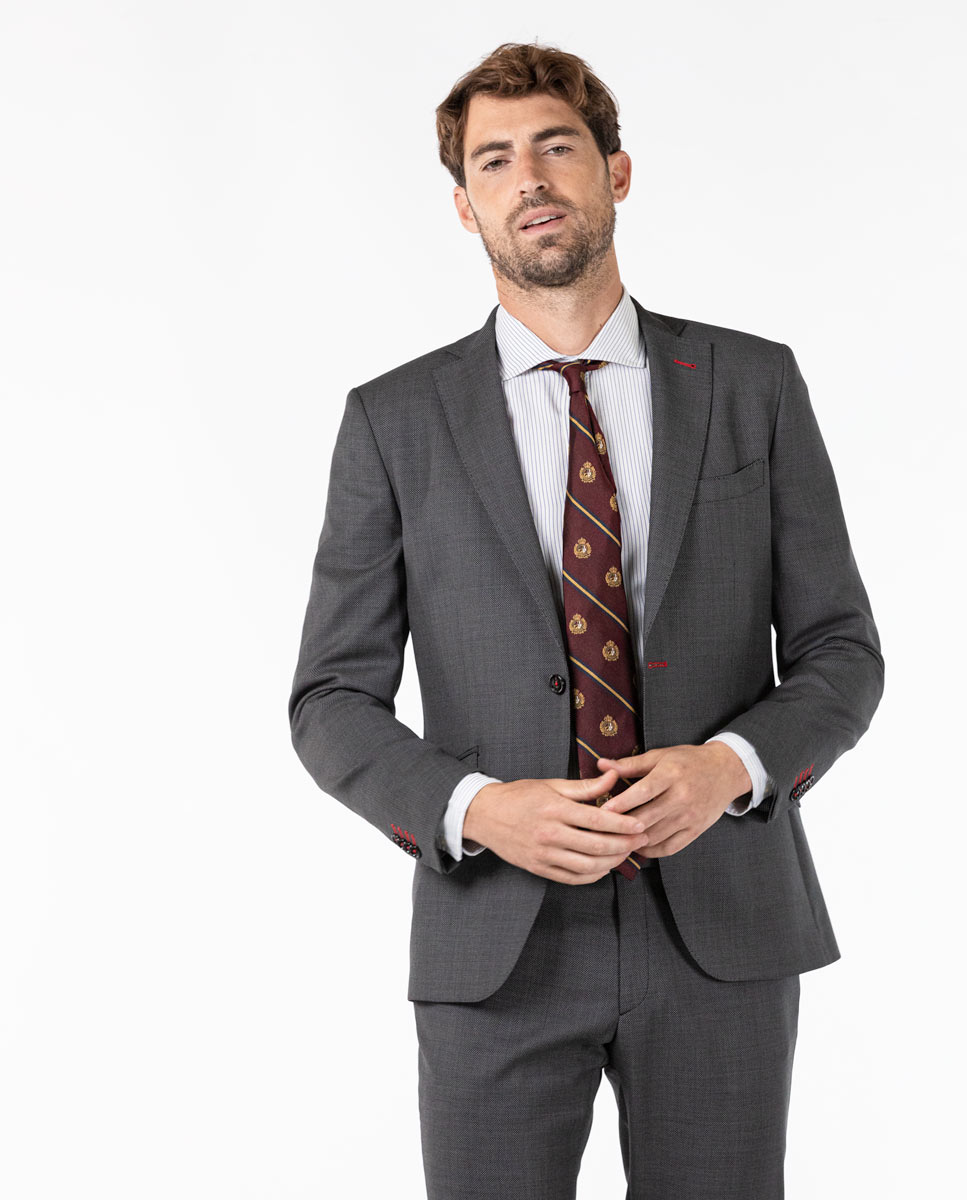 Grey Birdseye Jacket Suit Separate