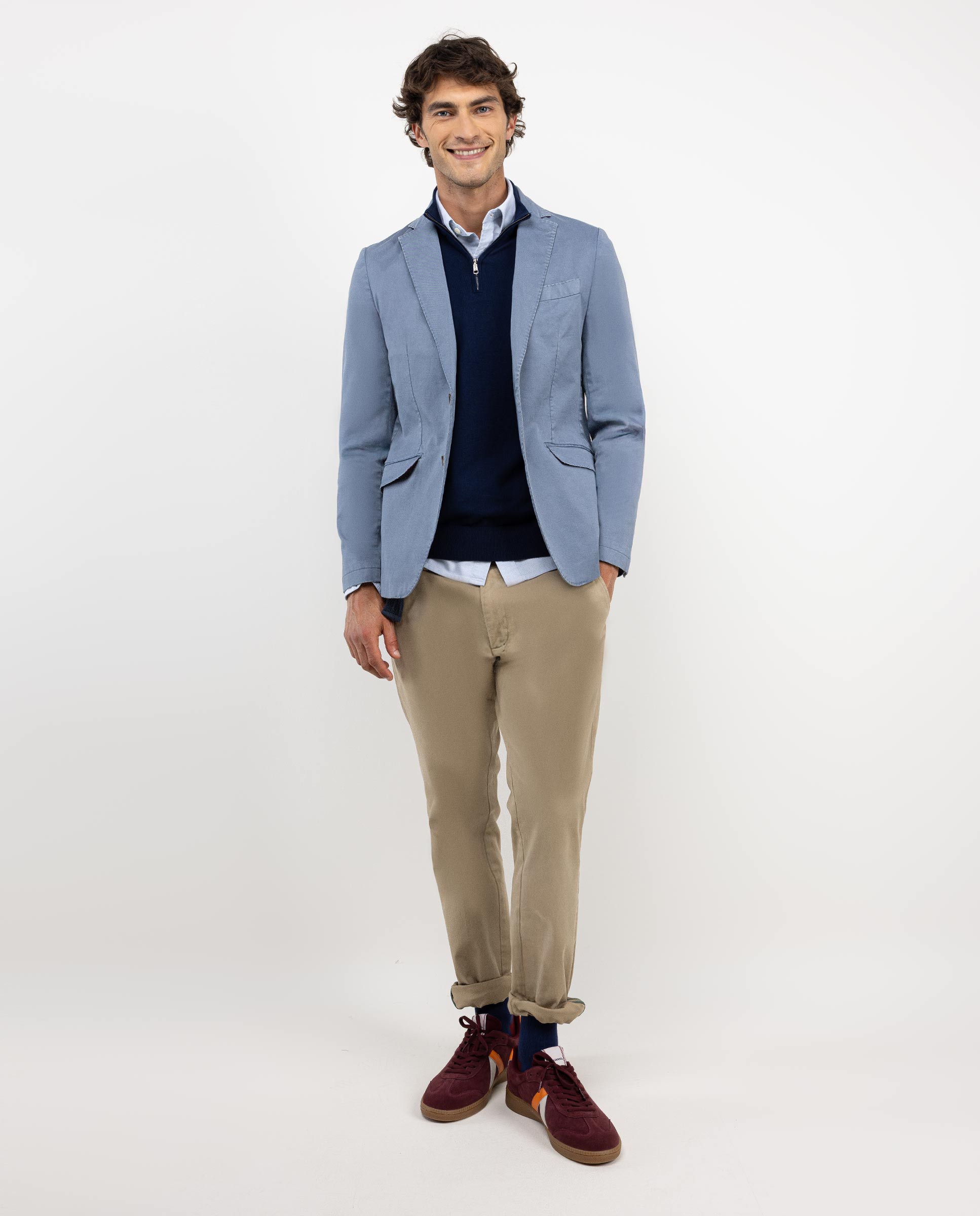 Americana Twill Tinte en Prenda Azul Medio