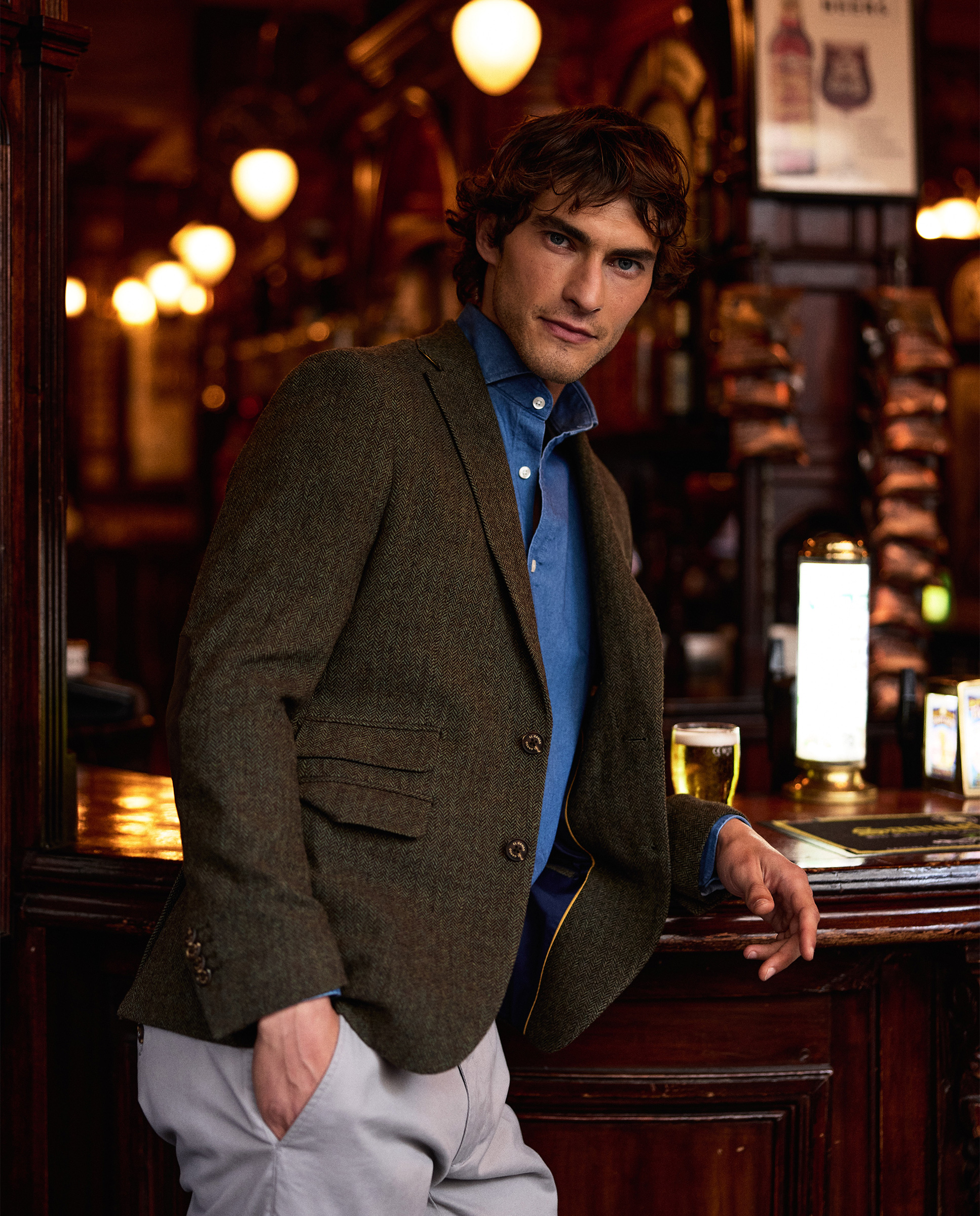 Green Wool Herringbone Jacket