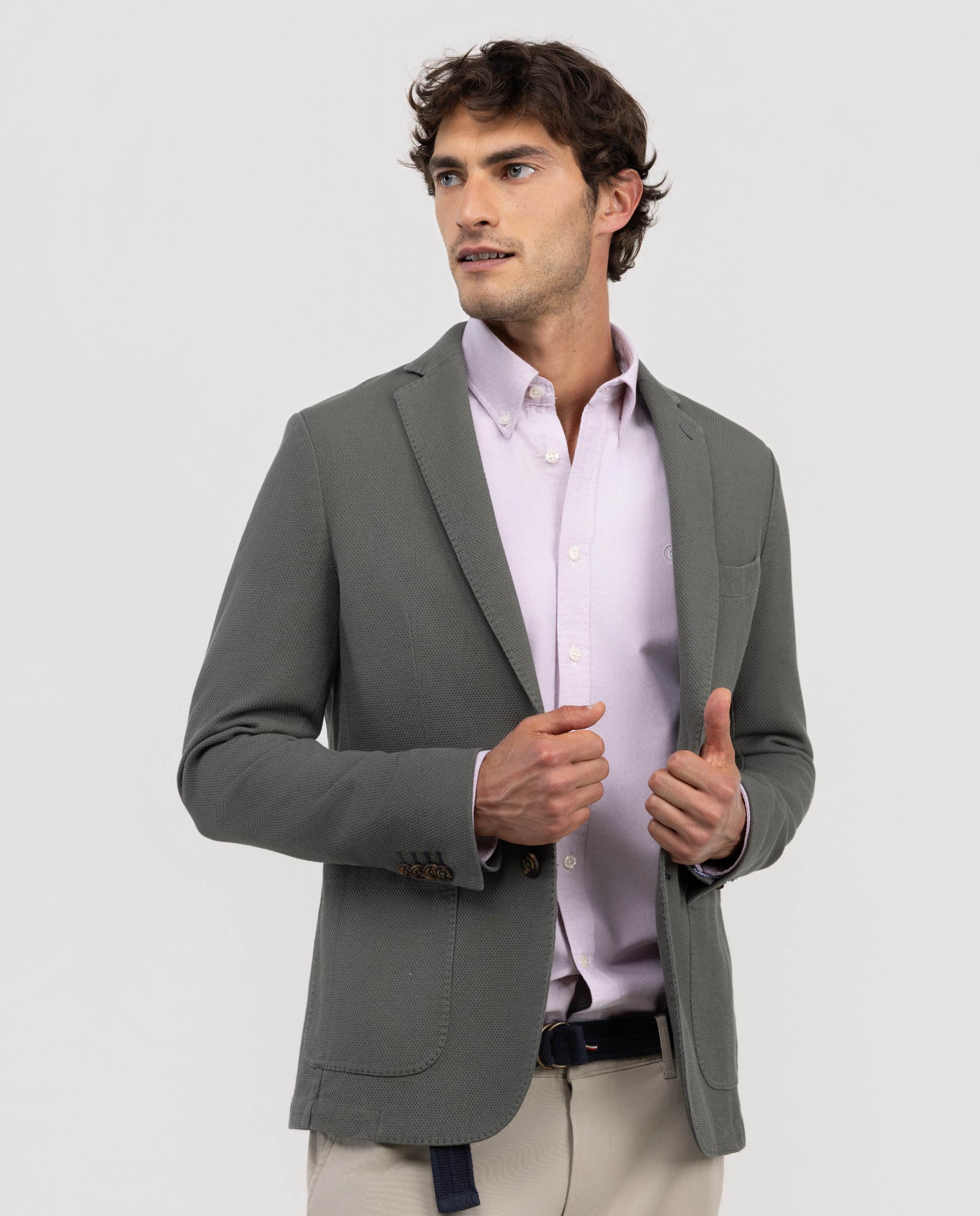 Green Textured Jacket