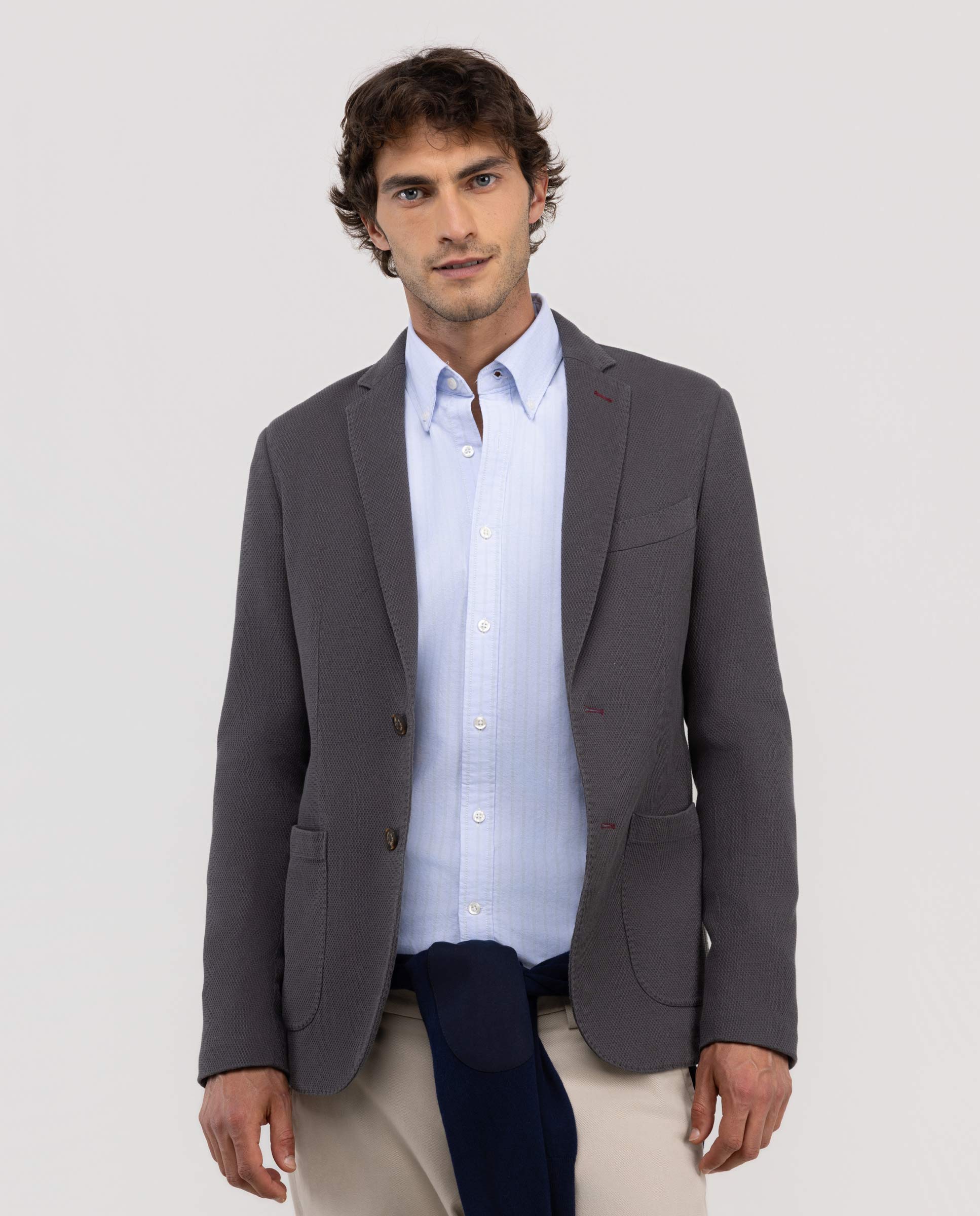 Grey Textured Jacket