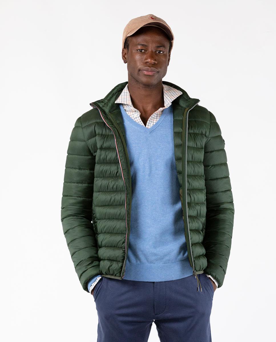 Basic Bottle Green Quilted Jacket