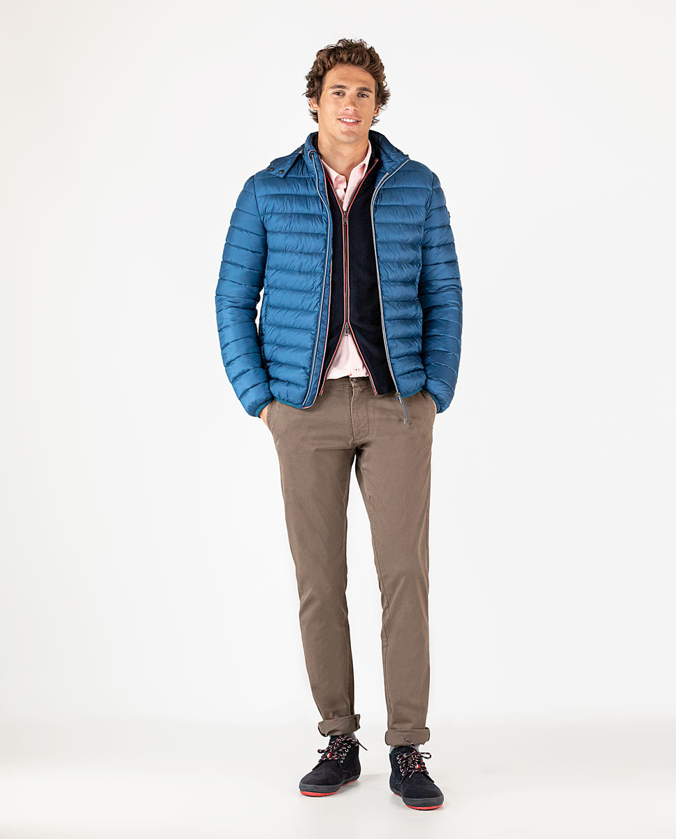 Basic Mid Blue Quilted Jacket