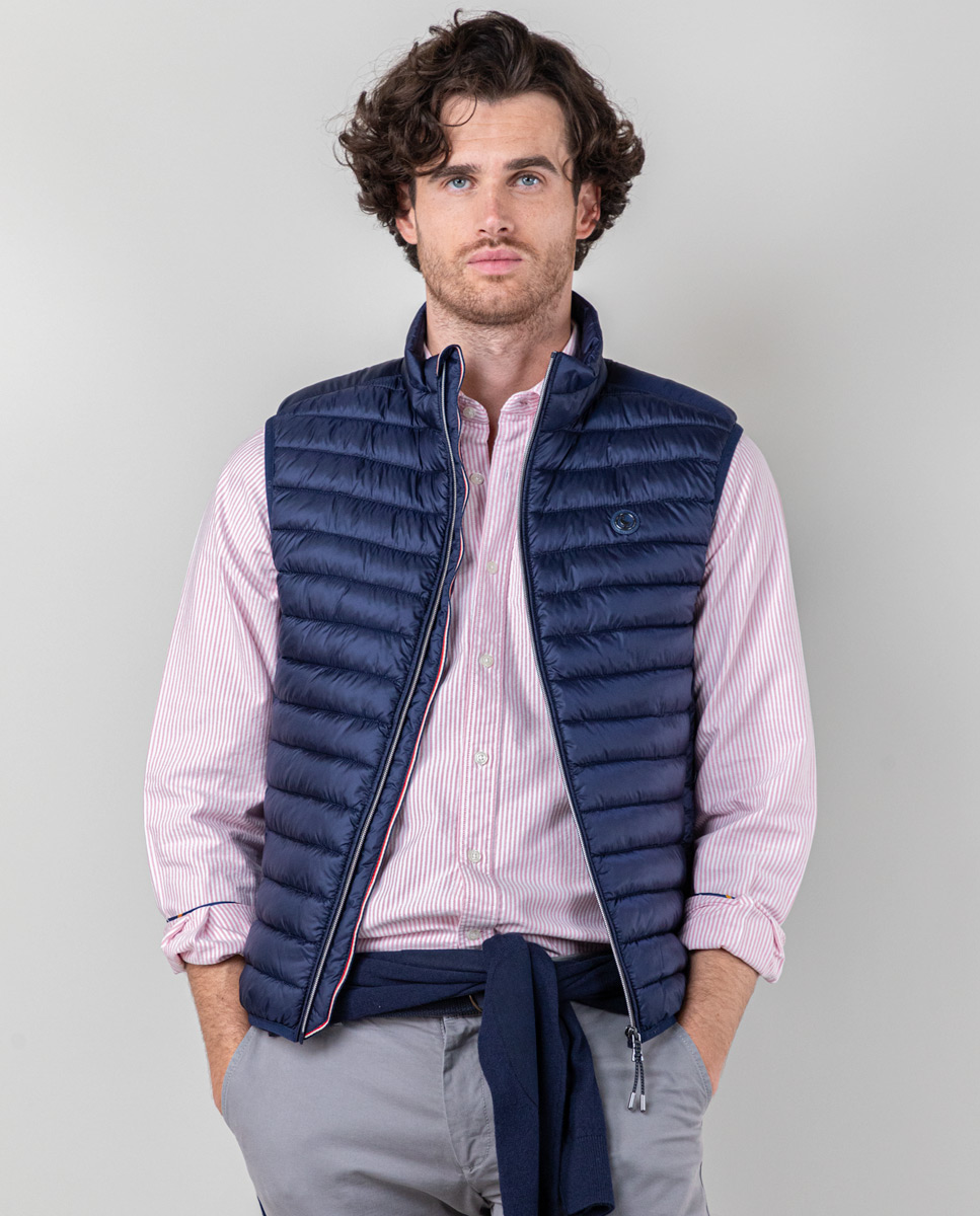 Basic Navy Quilted Vest