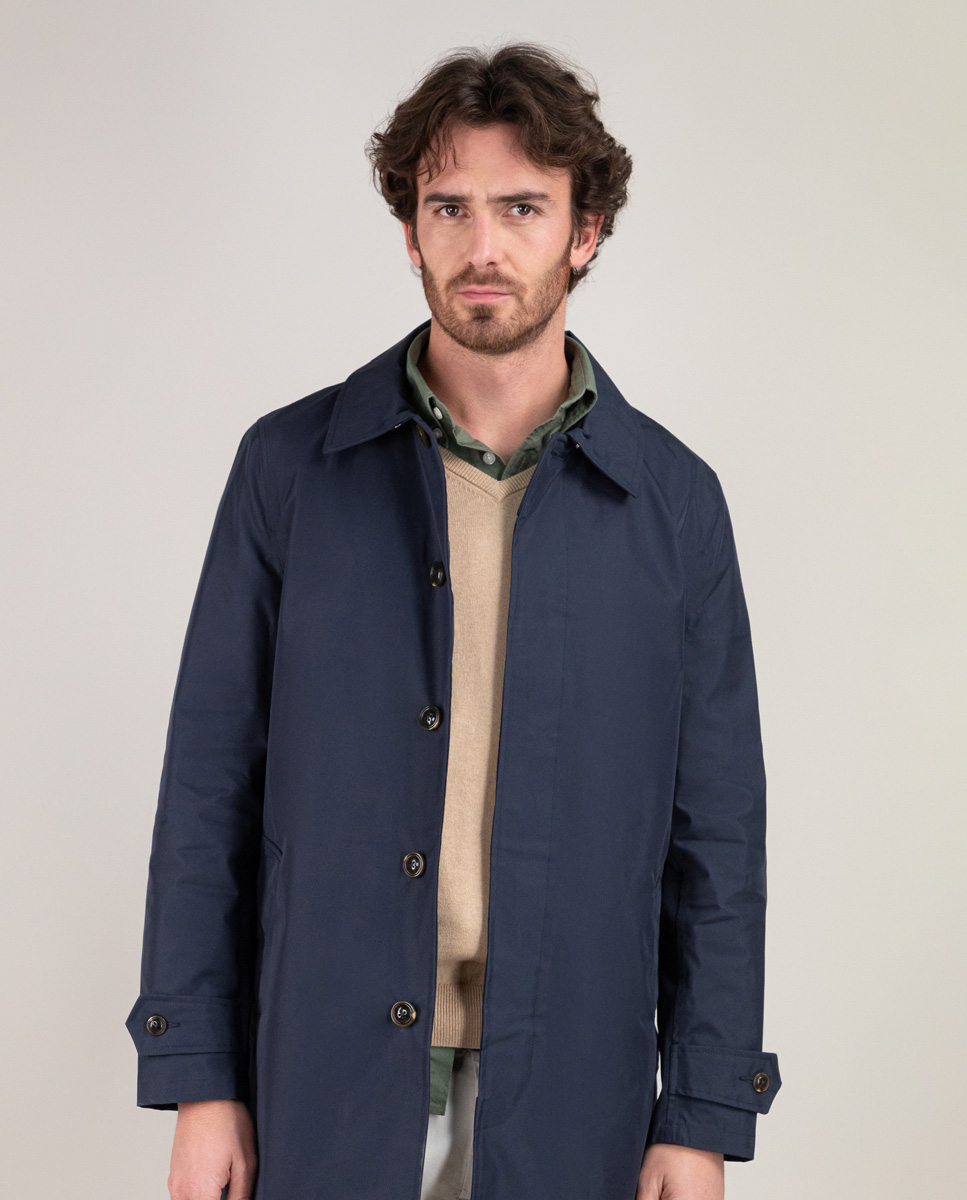 Navy Cotton Trench