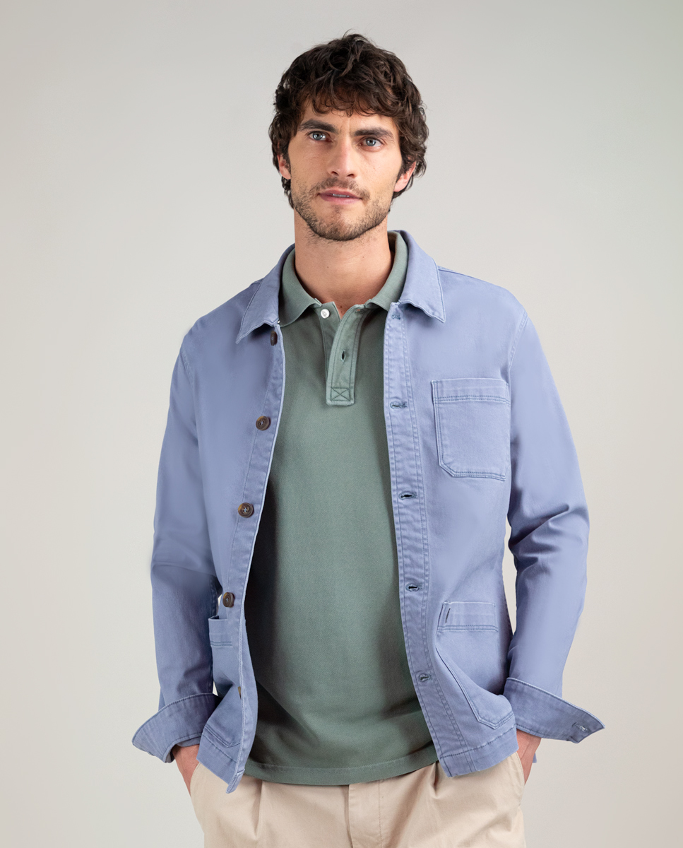 Sobrecamisa Algodón Garment Dyed Azul