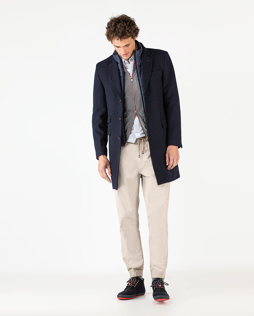 Abrigo Paño Básico Marino