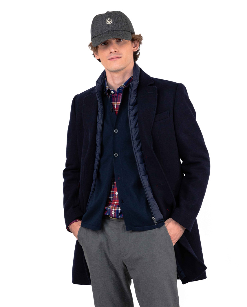 Navy Woollen Coat
