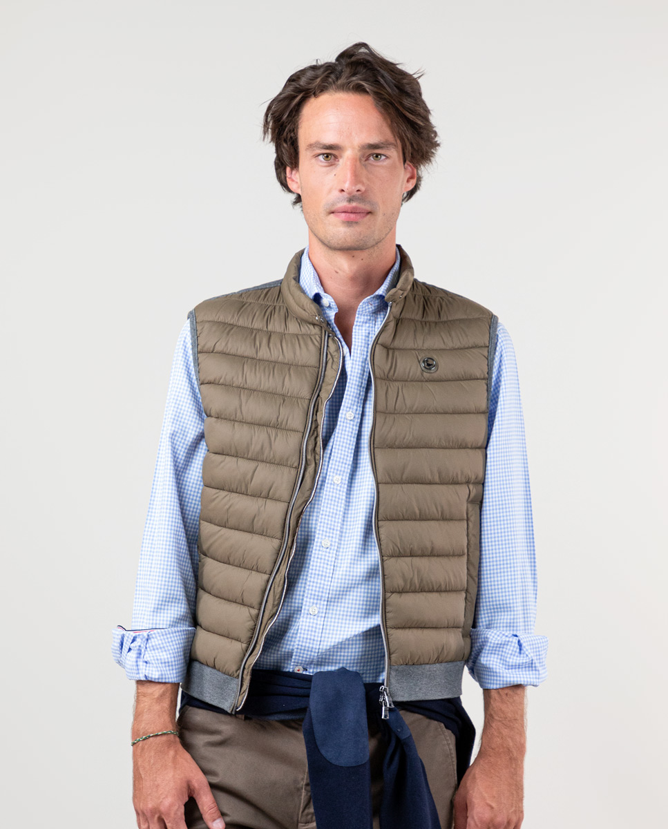 Chaleco Acolchado Espalda Punto Bronce