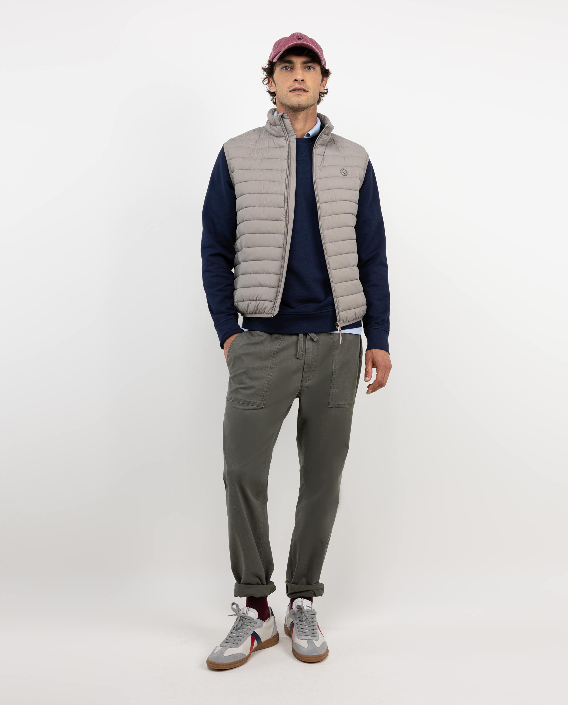 Chaleco Acolchado Básico Beige